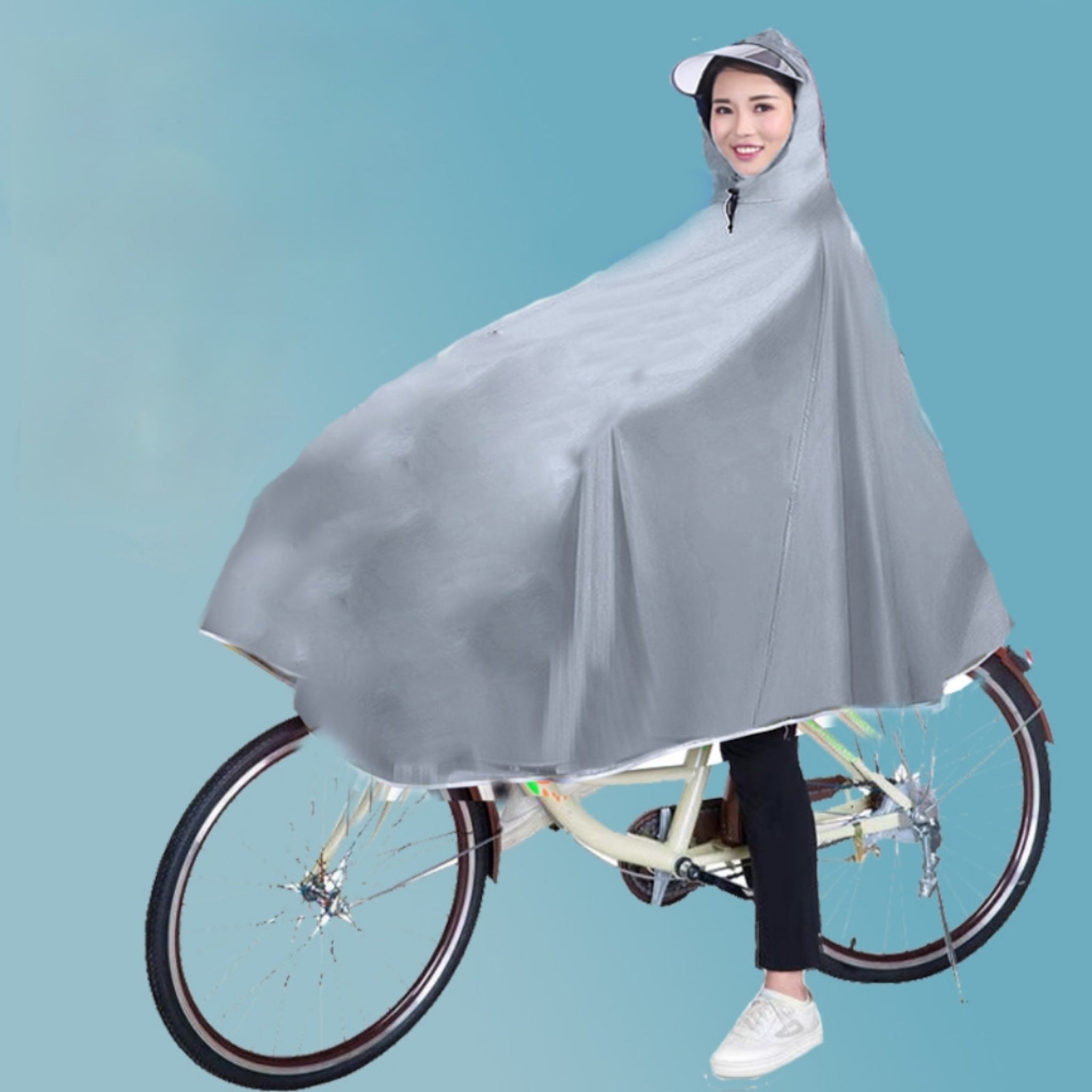Waterproof Bike Poncho Adult Heavy Duty Anti Storm Ebike
