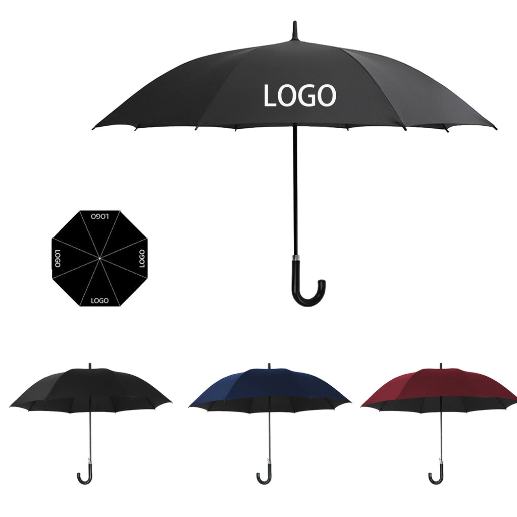 23-Inch 8-Rib Curved-Handle Umbrella