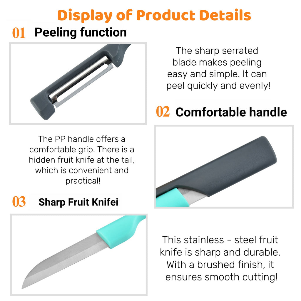 Stainless Steel Two - in - One Peeler