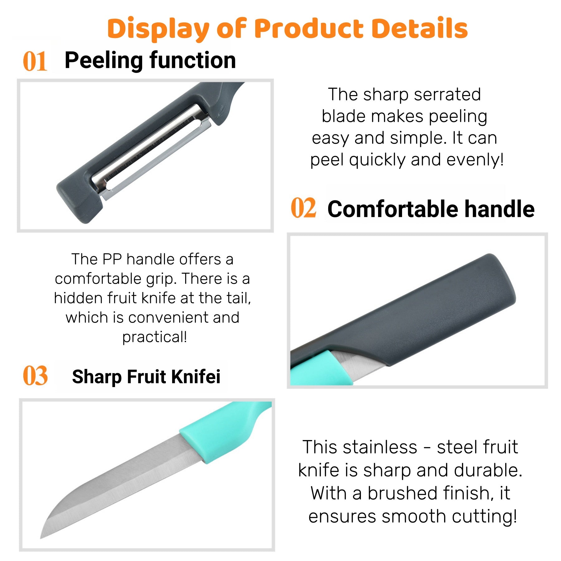 Stainless Steel Two - in - One Peeler