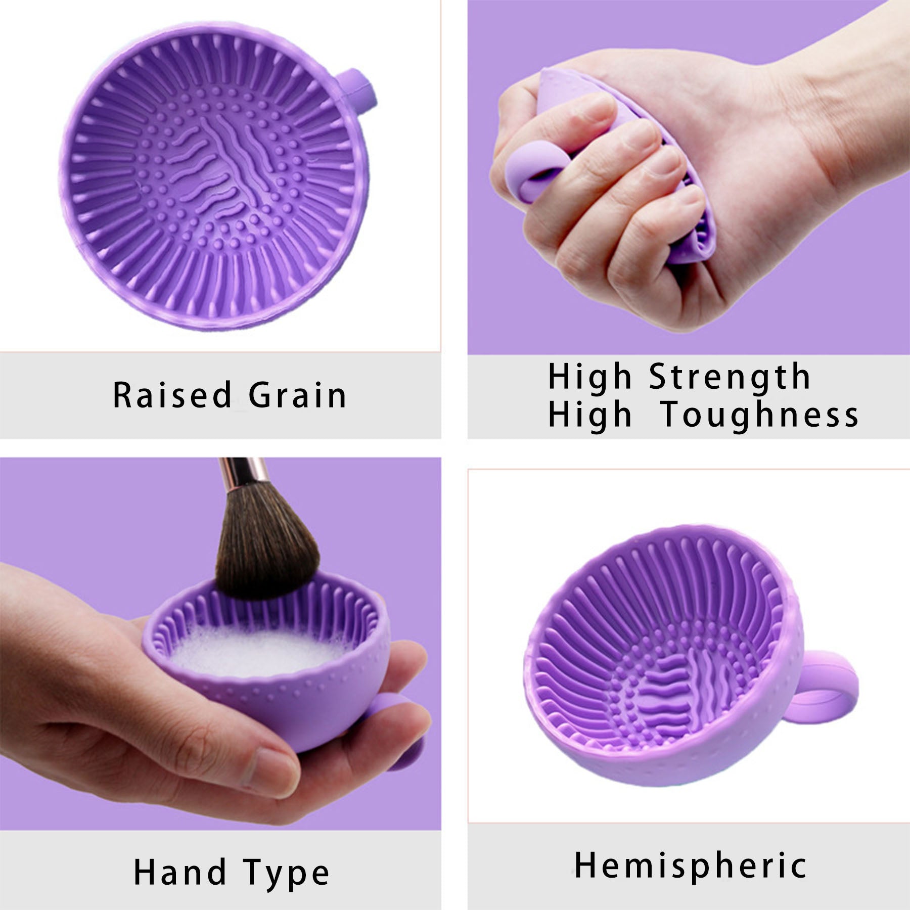 Hemispherical Silicone Bowl Makeup Brush Cleaner