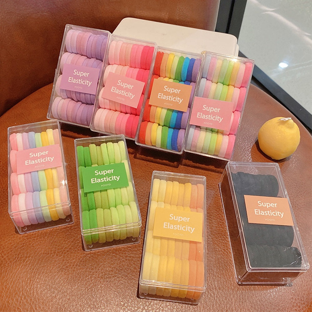 50PCS Hair Rubber Bands for Women Girls