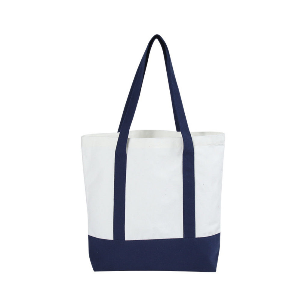 12Oz Fashion Two Tone Cotton Canvas Tote Bag
