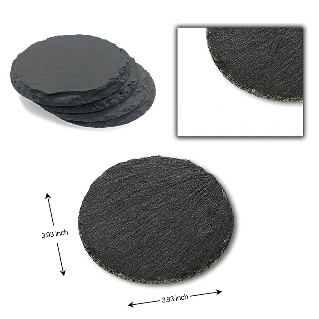 Round Slate Drink Coasters Set