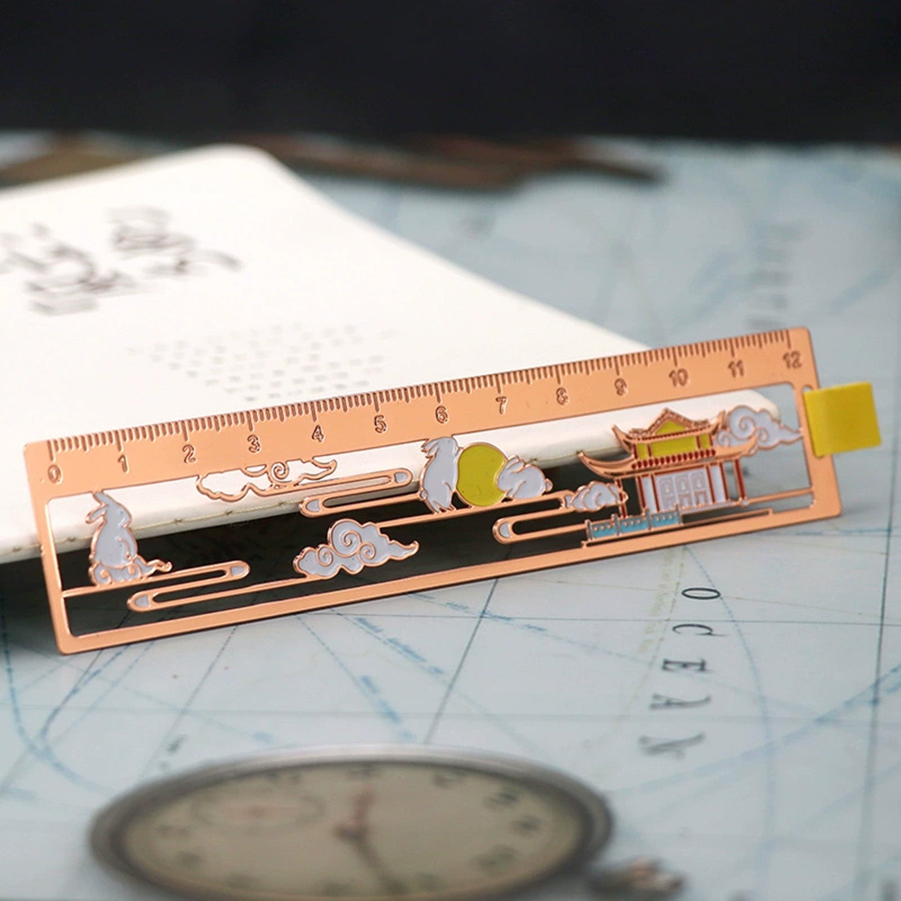 Painted Metal Ruler Bookmark