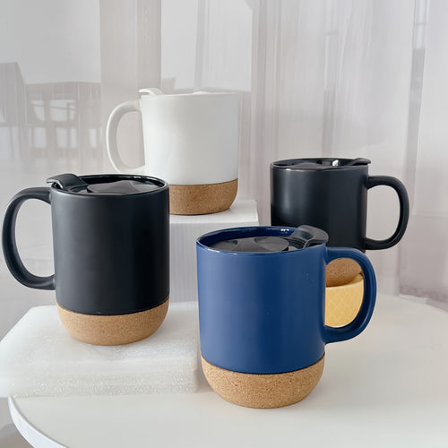 12 Oz Cork Bottom Ceramic Mugs