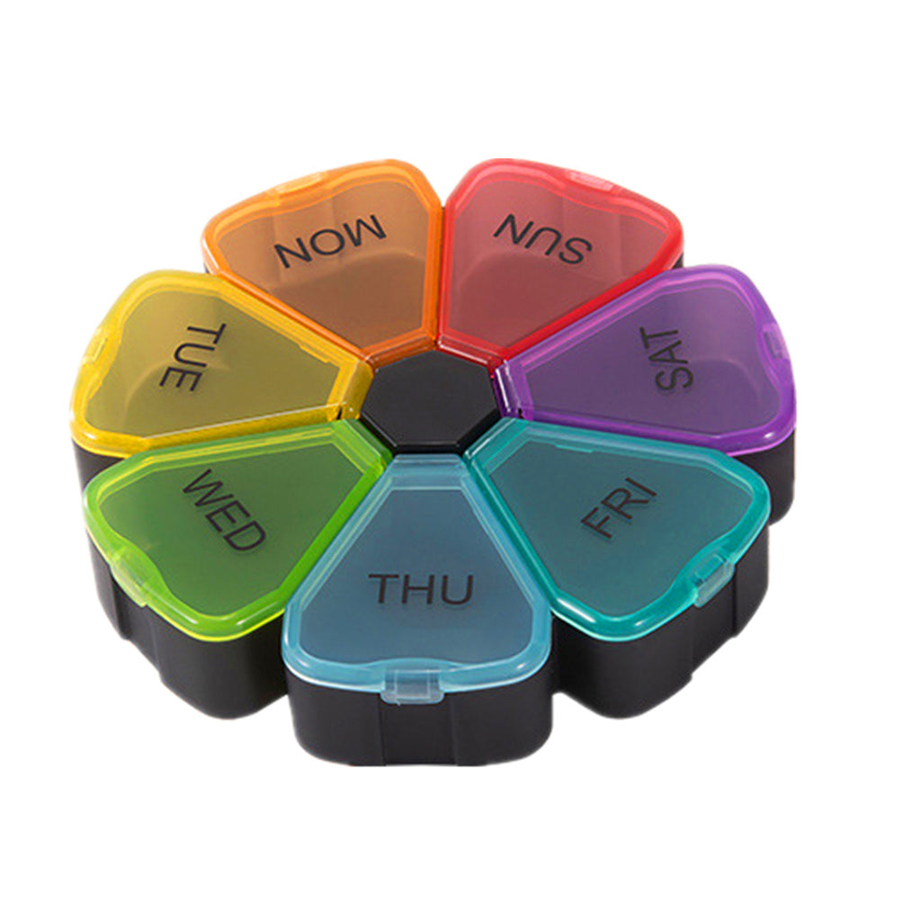 7 Grid Petal Circular Pill Storage Box Per Week