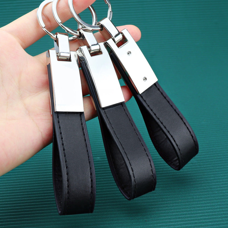 Leather Metal Car Keychain Key Ring Pendant