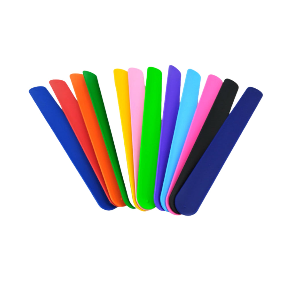 Customizable Solid Color Silicone Slap Bracelet