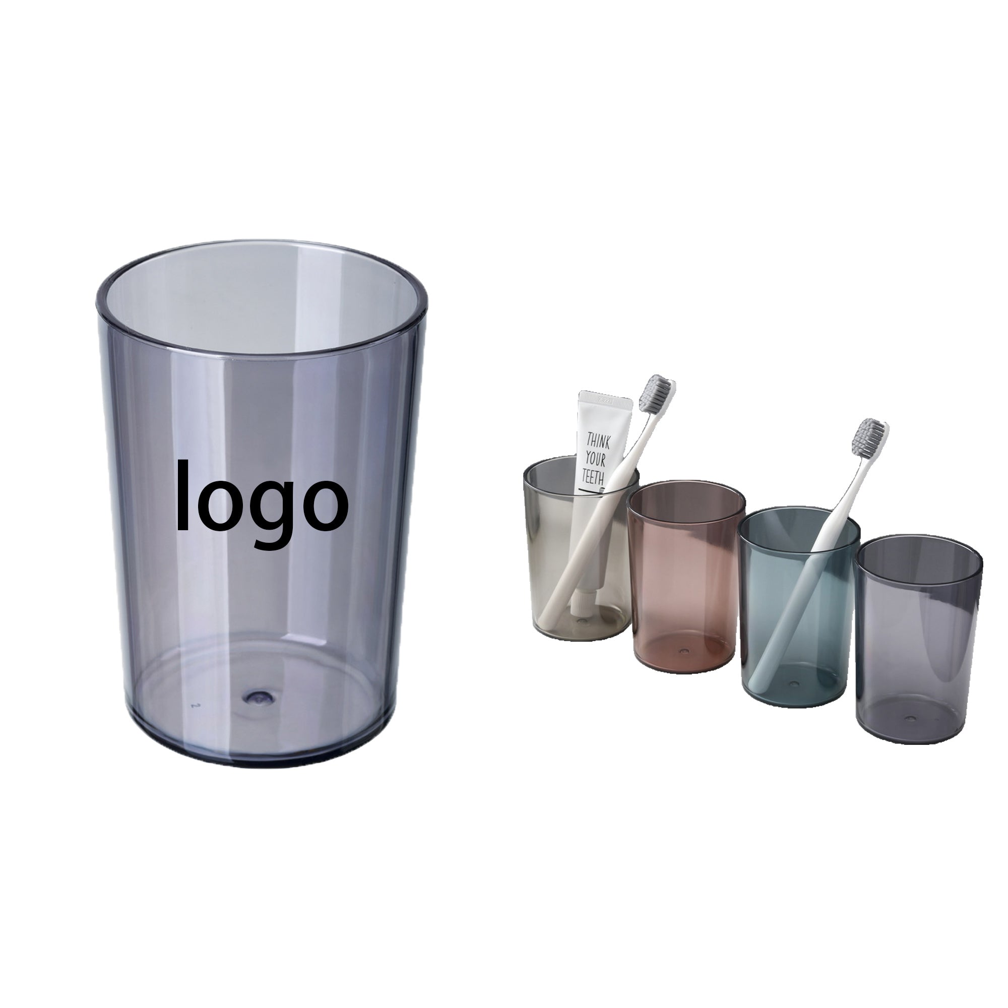 Clear Plastic Cup - Round Bathroom Cup
