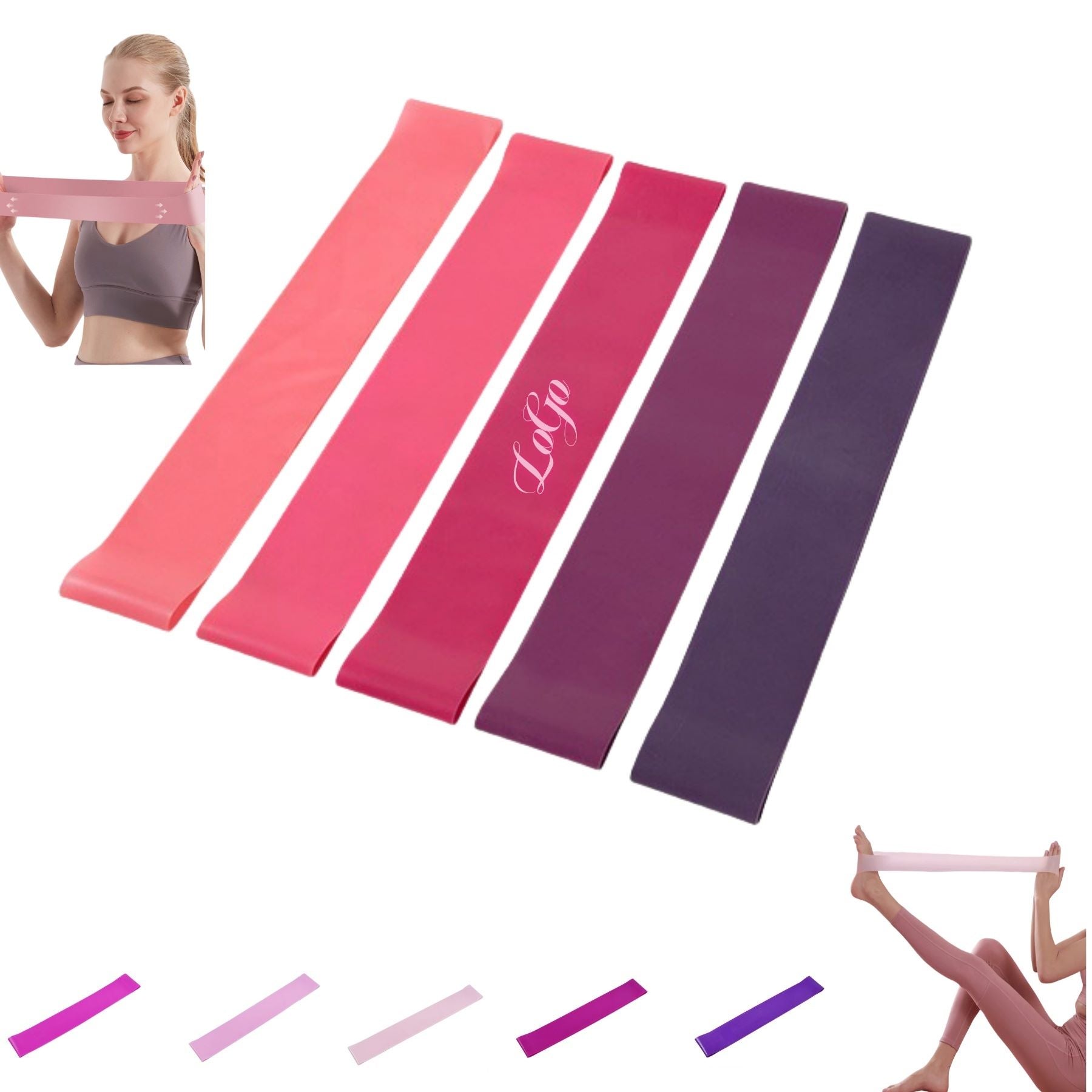 Five - Piece Set Of Yoga Resistance Bands