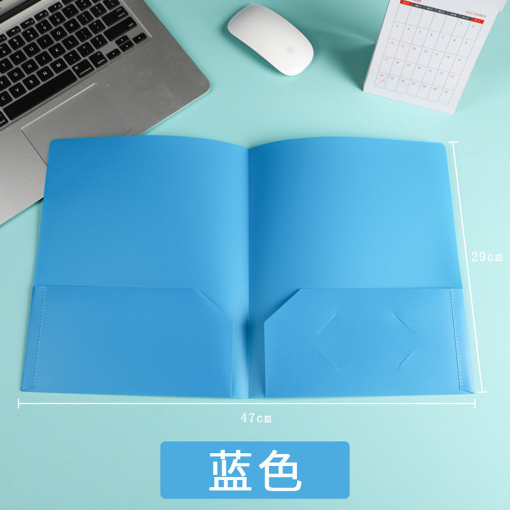 Color Pp Office Study Storage Double Slip Pocket Folders