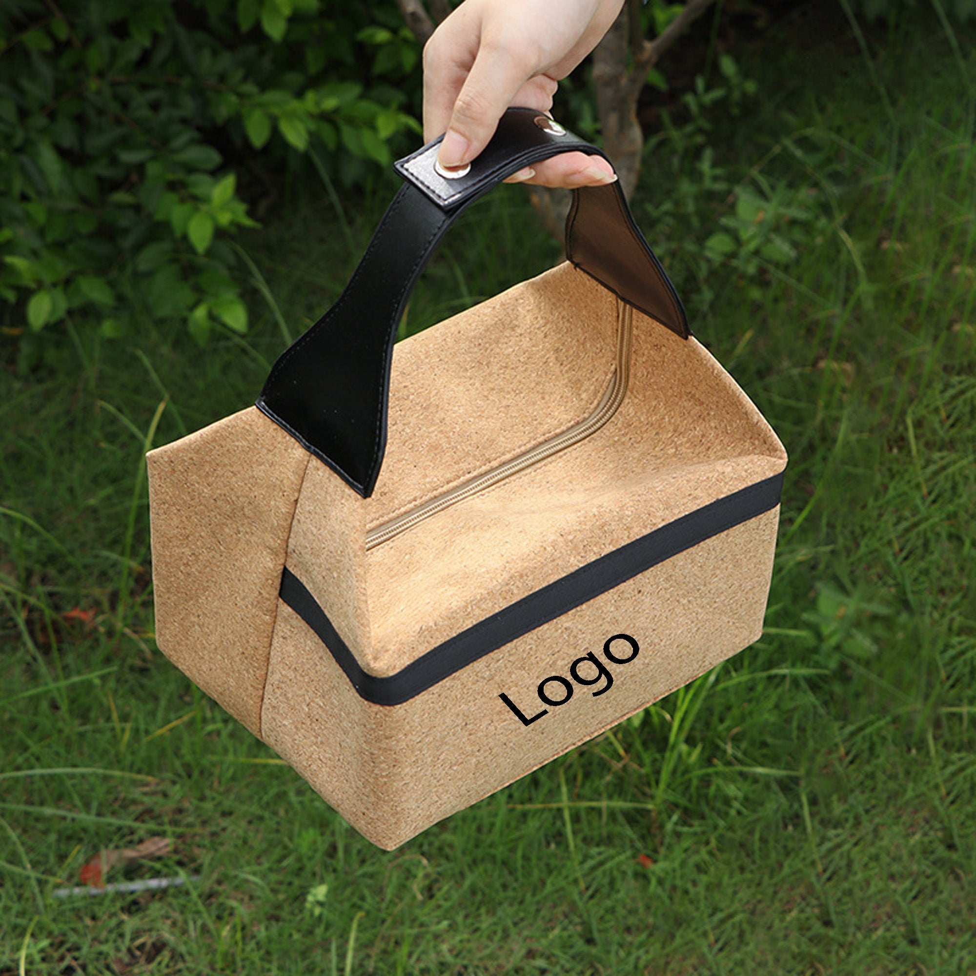 Wood Grain Hand-Held Lunch Bag