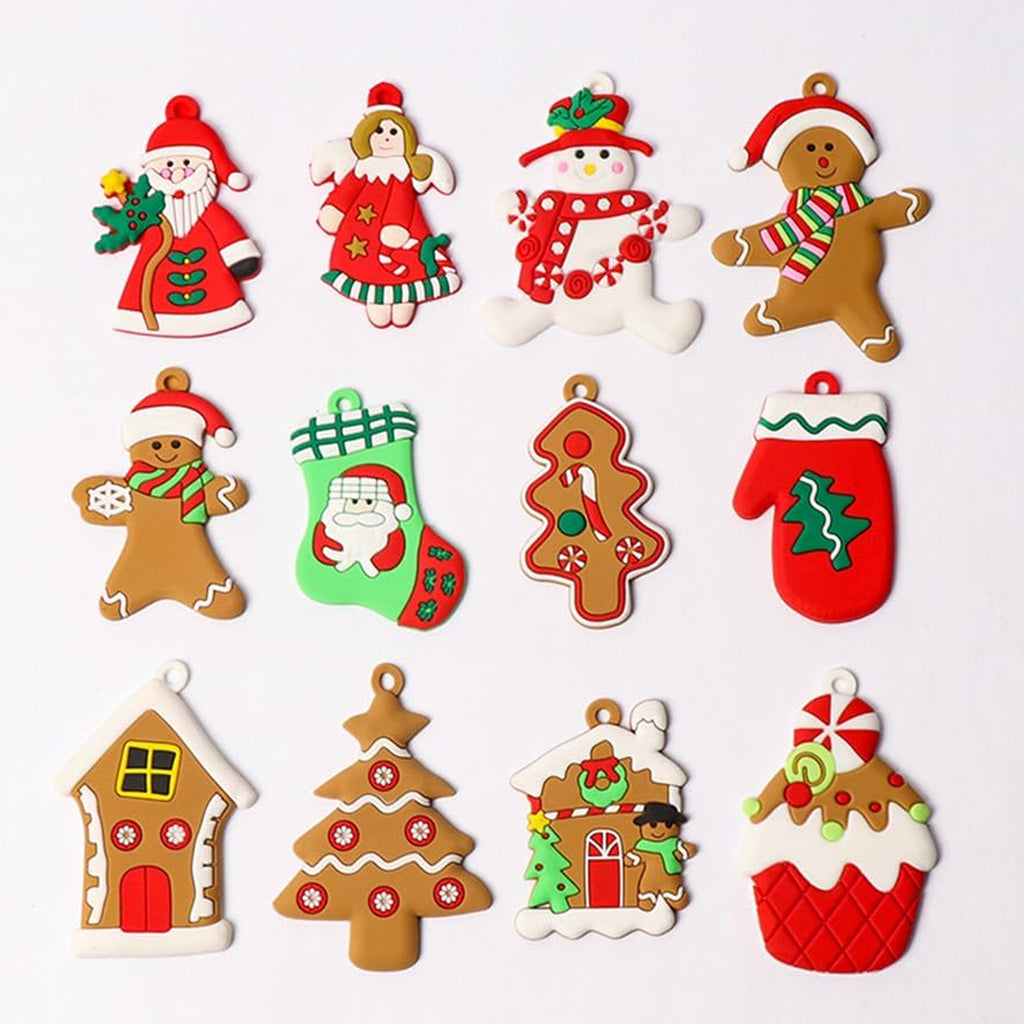 12Pcs Gingerbread Man Ornaments