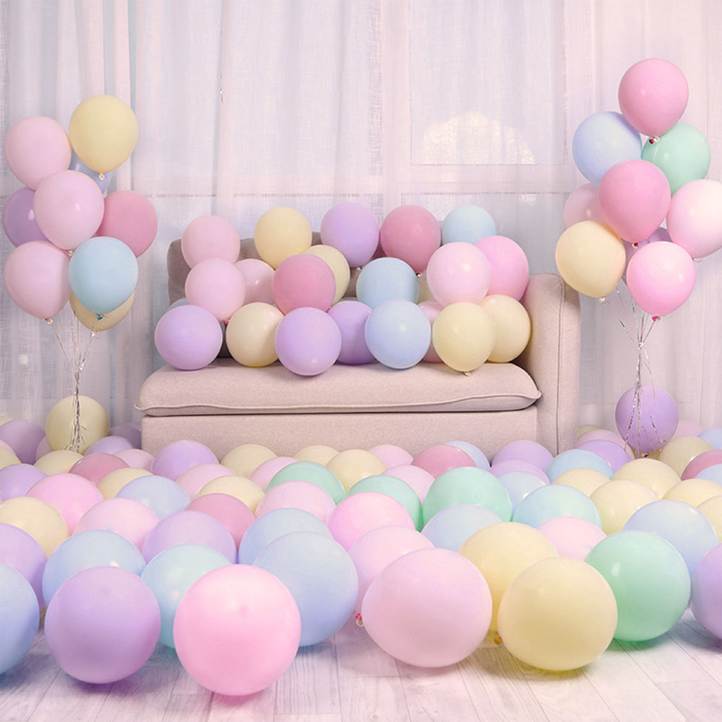 Pastel Colorful Latex Party Balloons 100 Pack 10 Inches