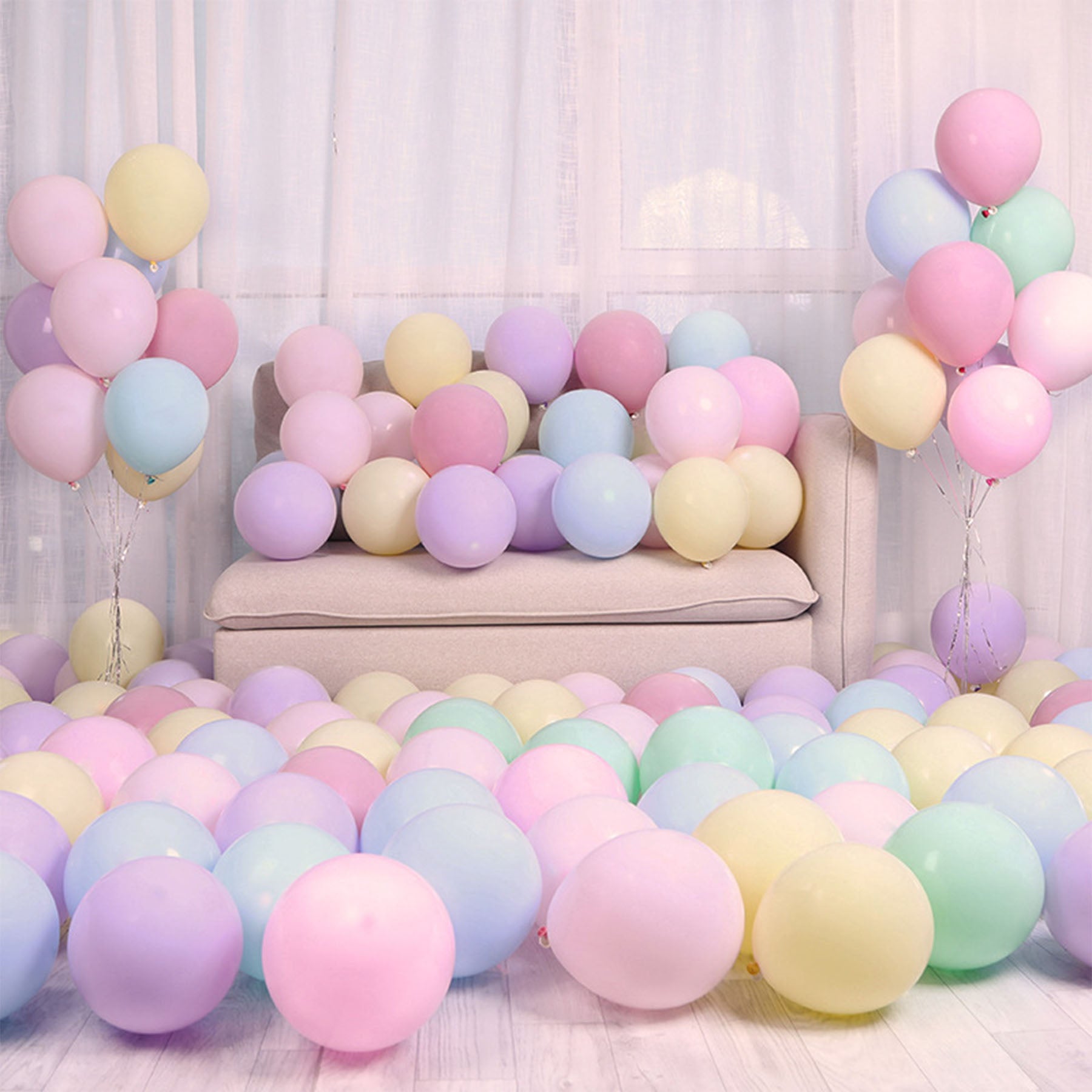 Pastel Colorful Latex Party Balloons 100 Pack 10 Inches