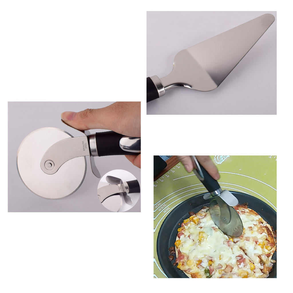 Stainless Steel Pizza Cutter Roller And shovel