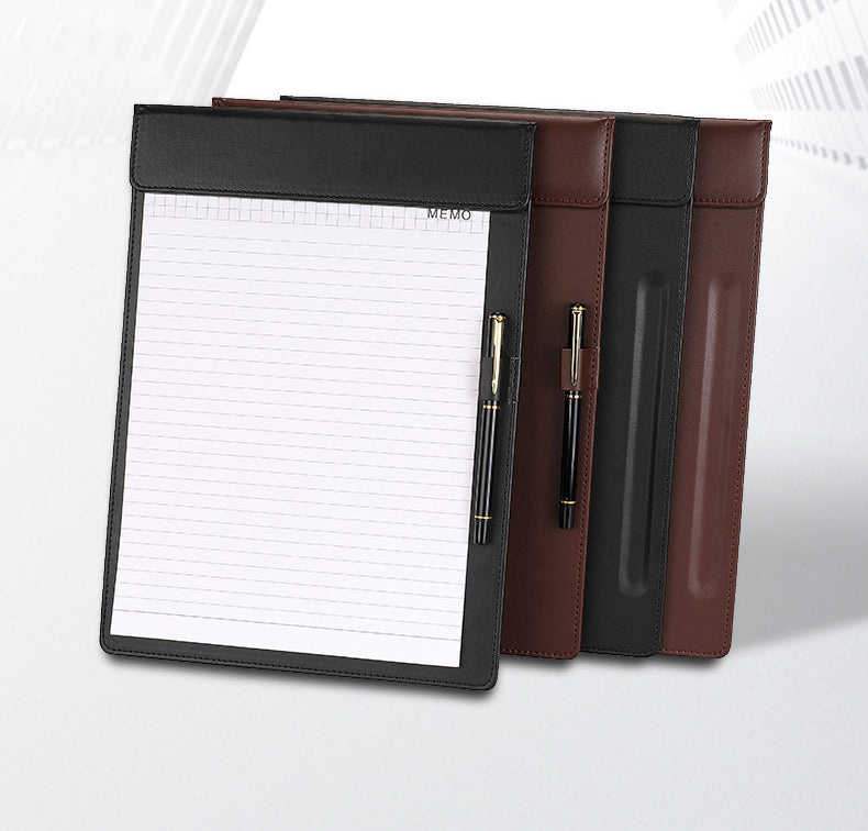 A4 Pu Leather Magnetic Clipboard