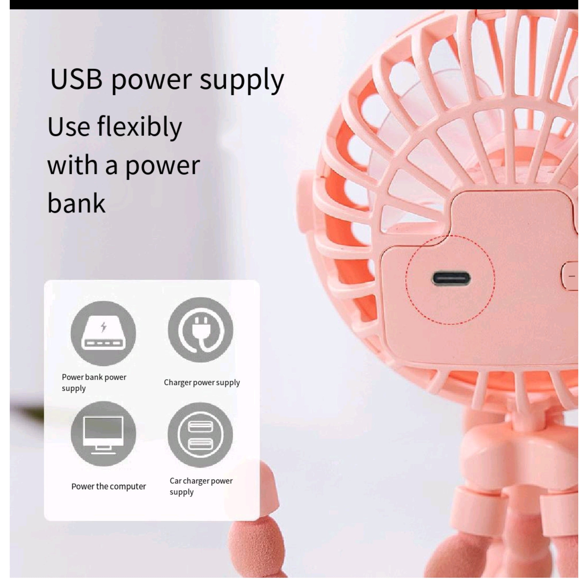 USB Charged Lithium Battery Octopus Mini Fan