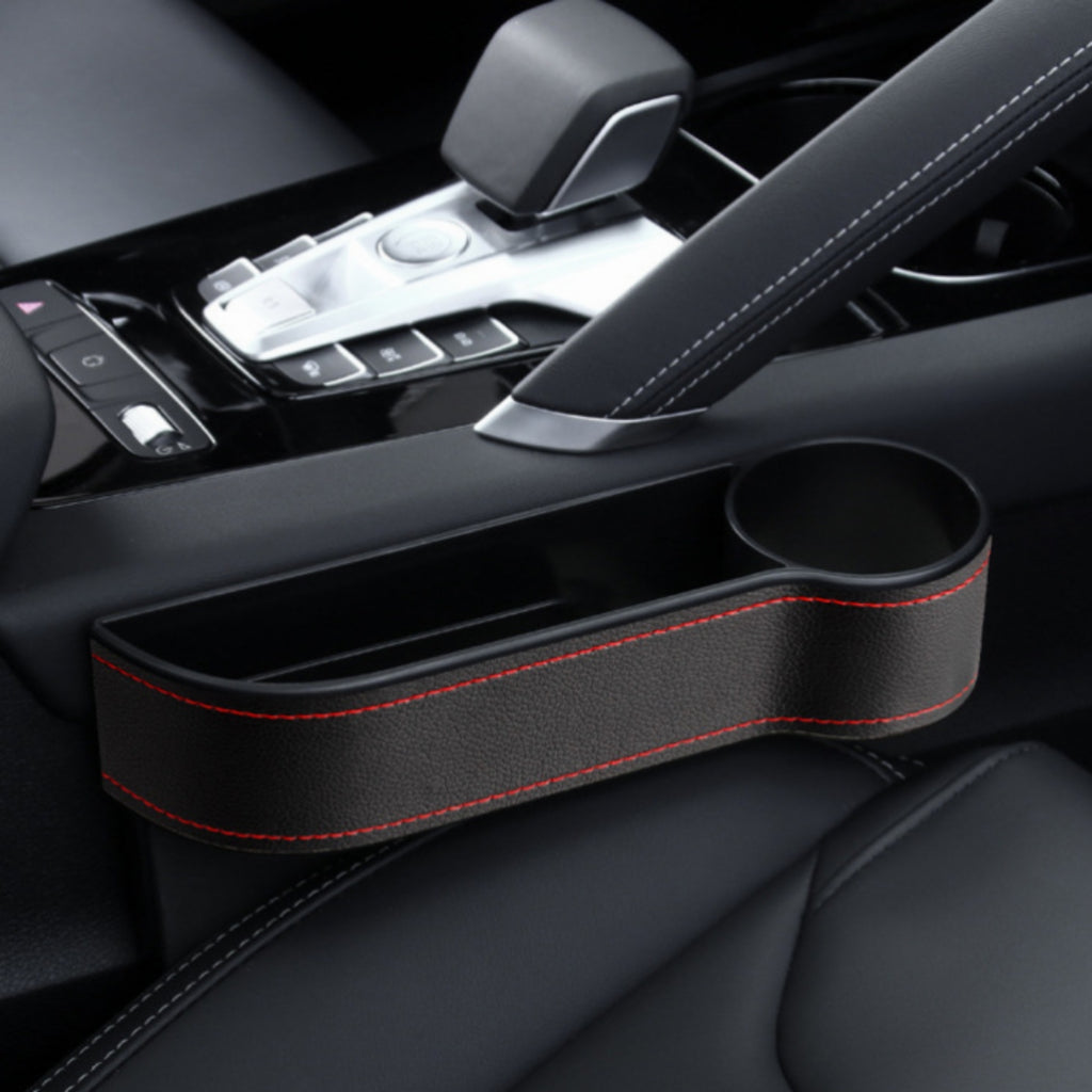 Car Seat Gap Organizer With Universal Cup Holder Insert