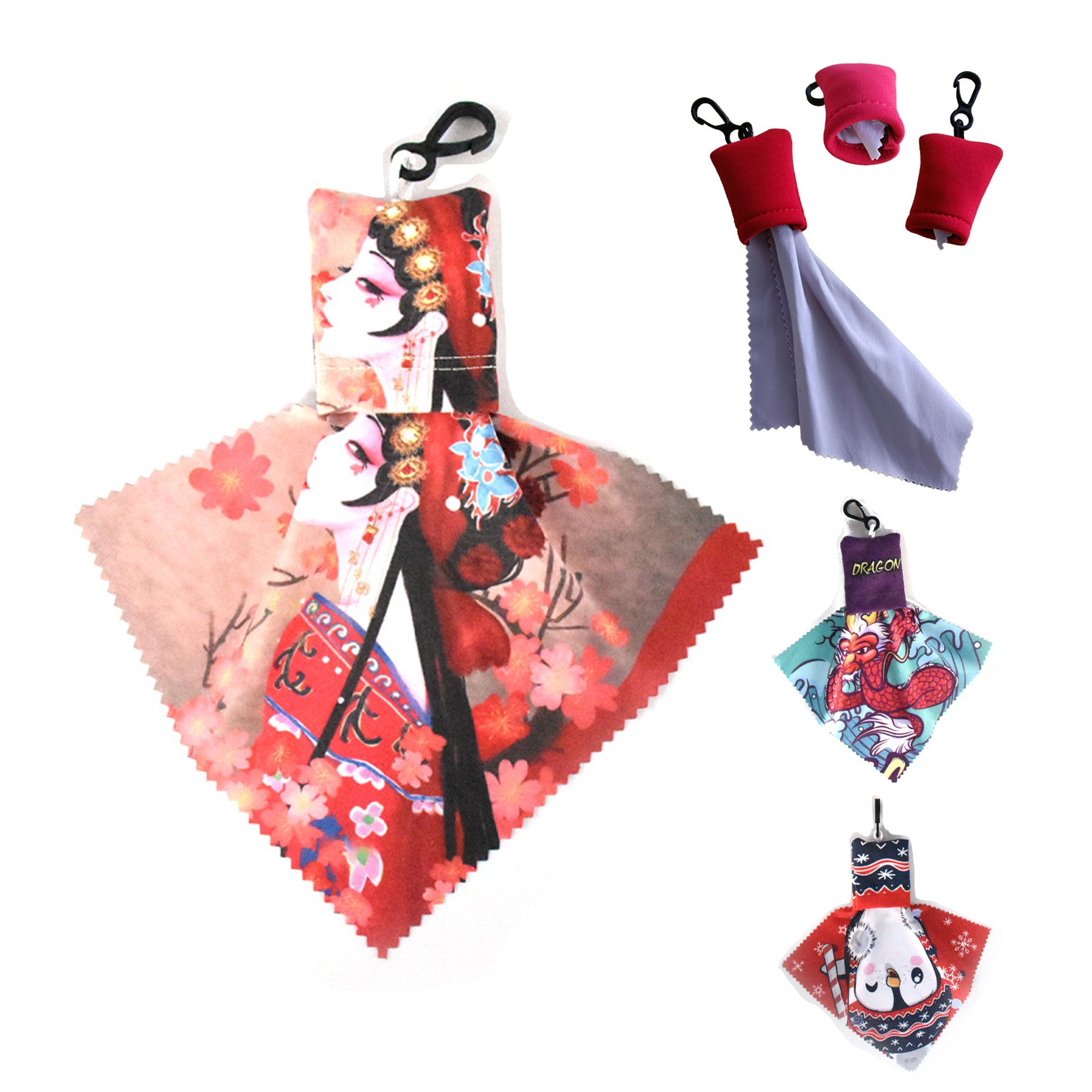 Portable Lens & Screen Cleaning Cloth With Keychain Pouch