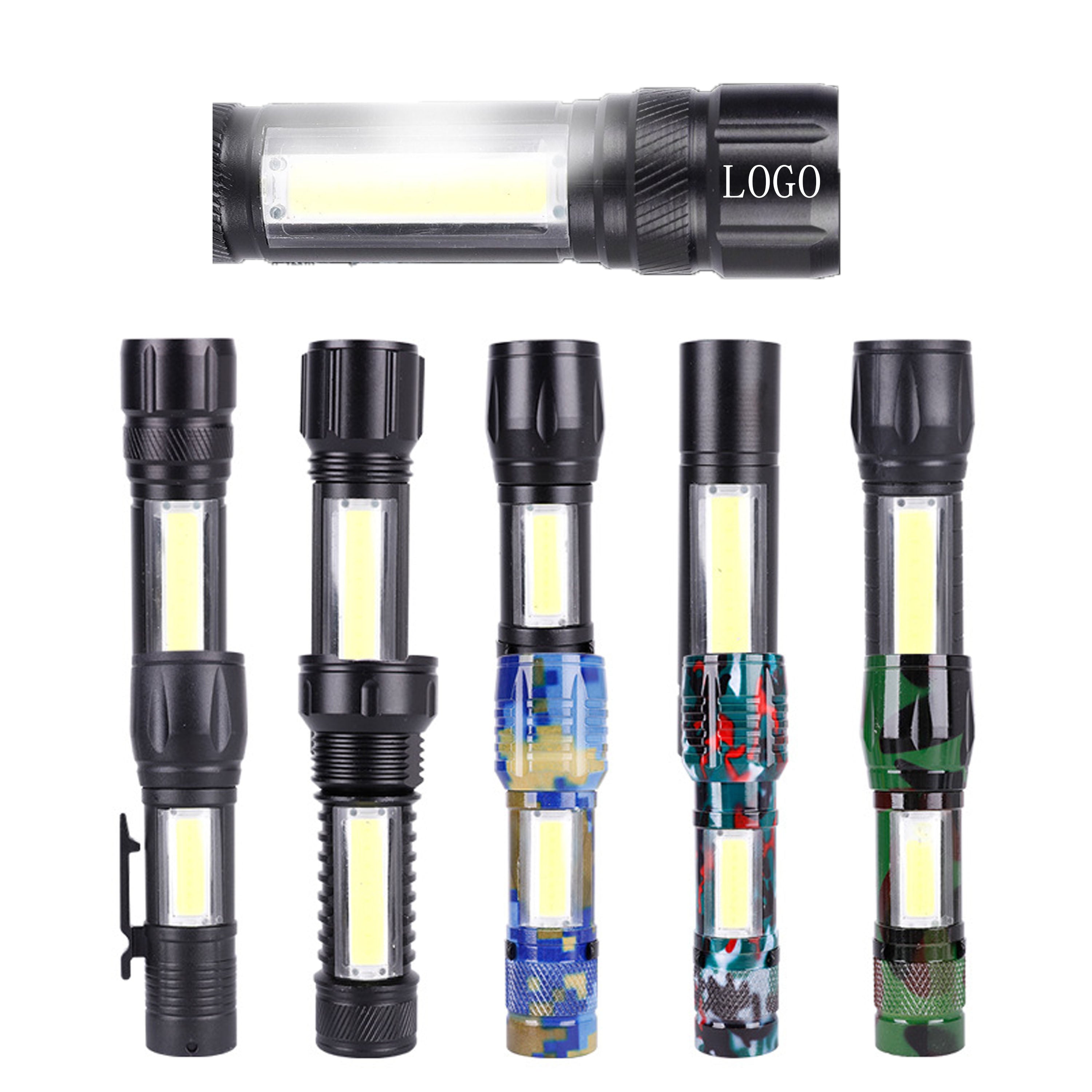Zoom In-Out Flashlight with Clip