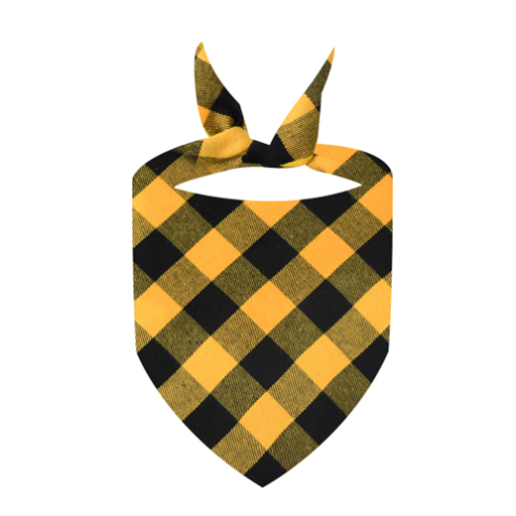 Christmas Party Cotton Plaid Triangle Pet Drool Towel