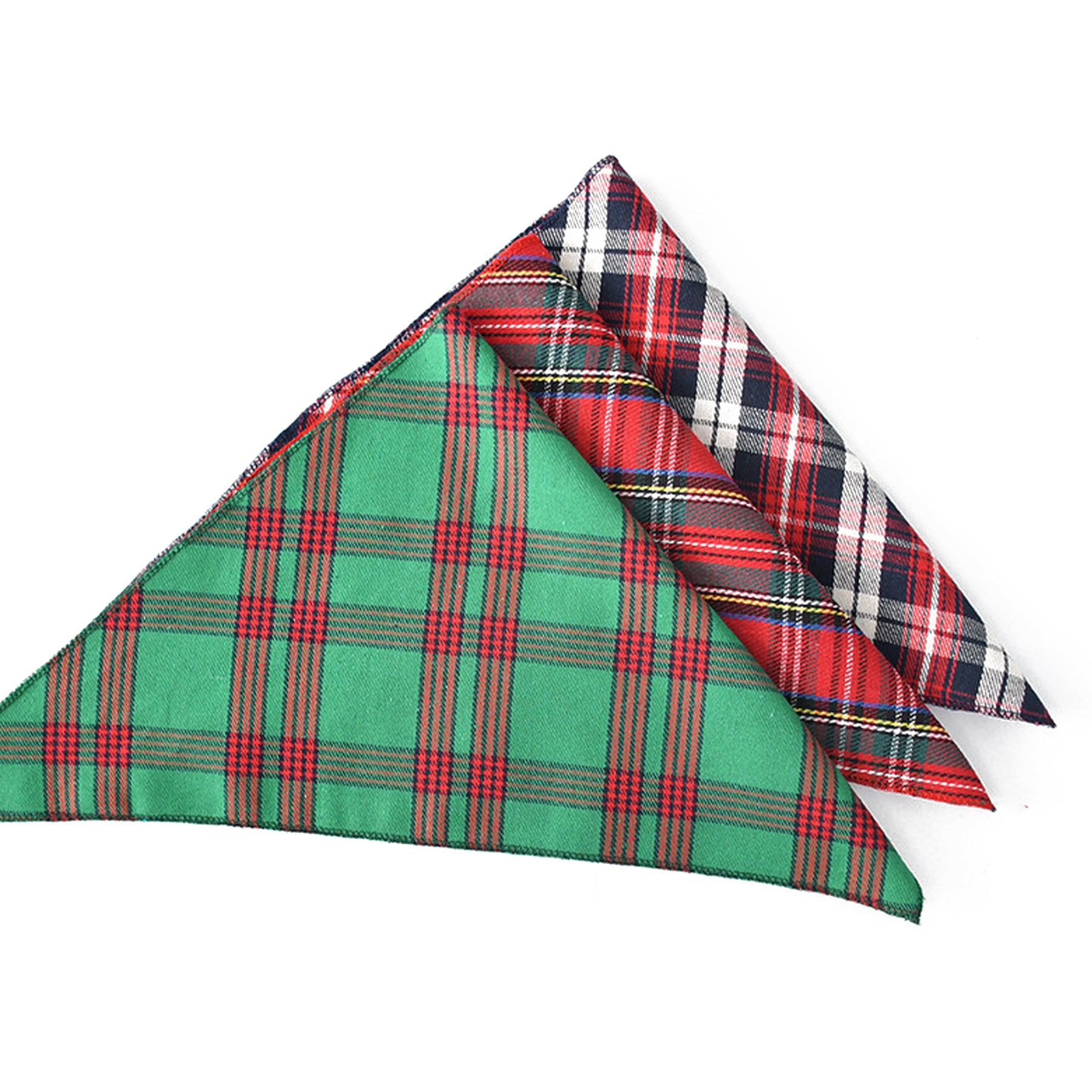 Christmas Pet Classic Plaid Triangle Scarf