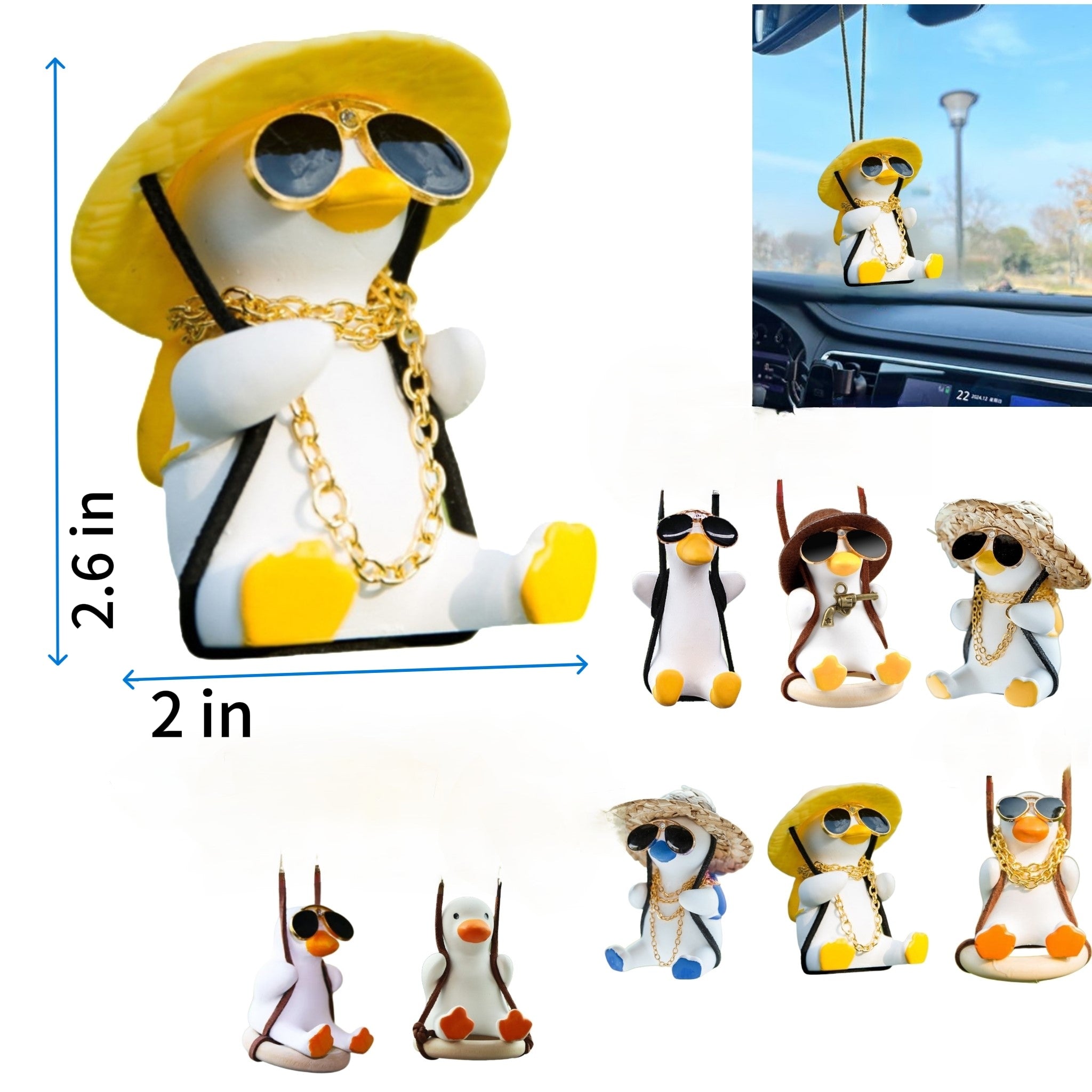 Swinging Duck Car Hanging Ornament