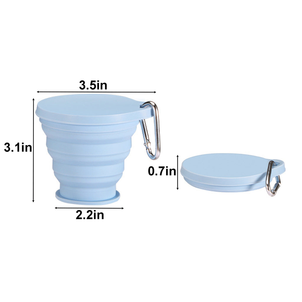 Silicone Collapsible Carabiner Cup with Lid