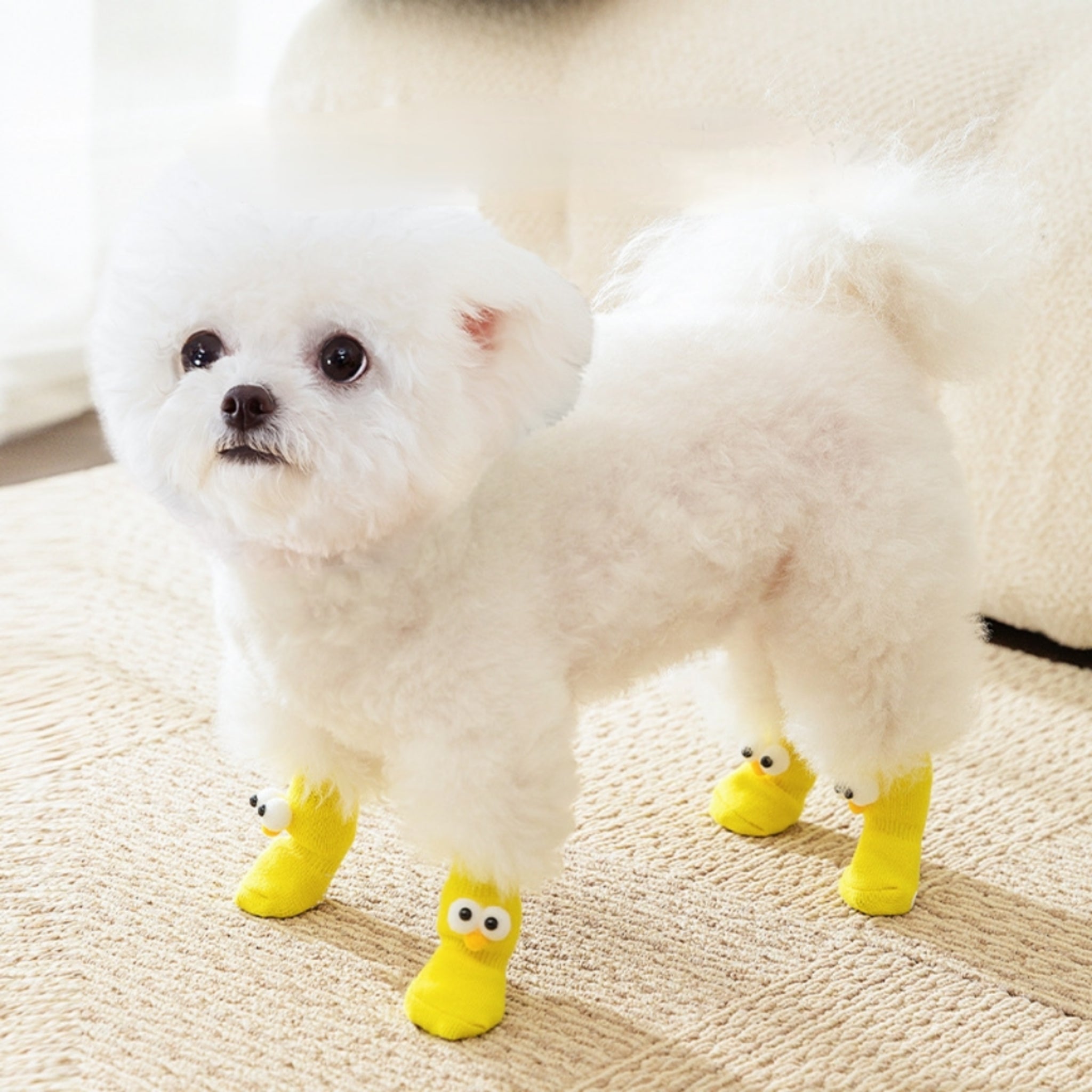 Hypoallergenic Non Slip Dog Socks With Cute Cartoon Eyes