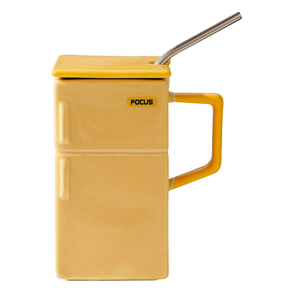 Ceramic Cup With Lid And Straw