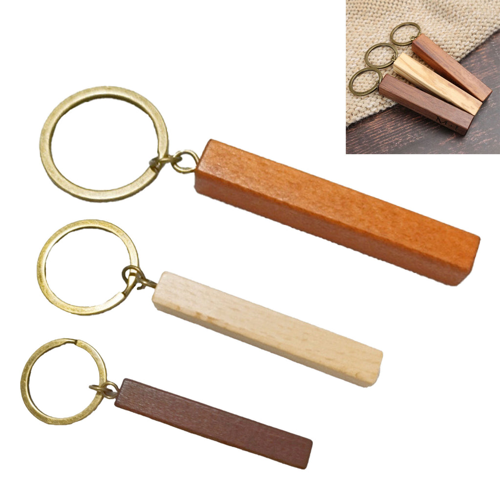 Rectangular Wooden Classic Keychain