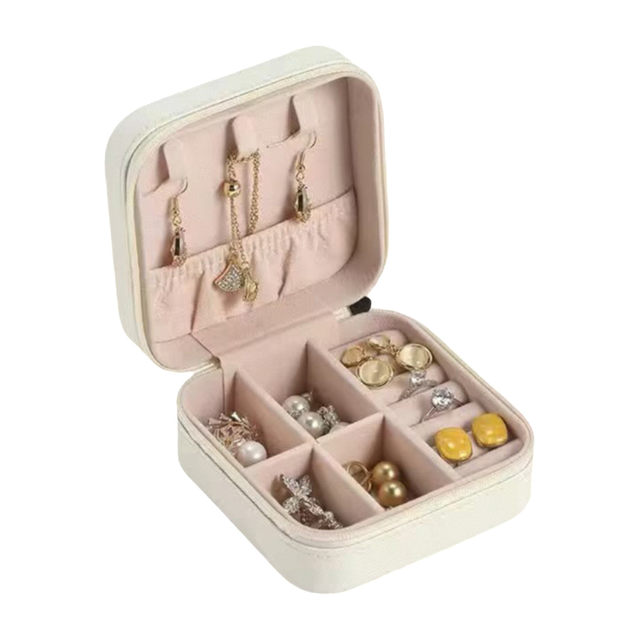 Square Zipper Jewelry Storage Box