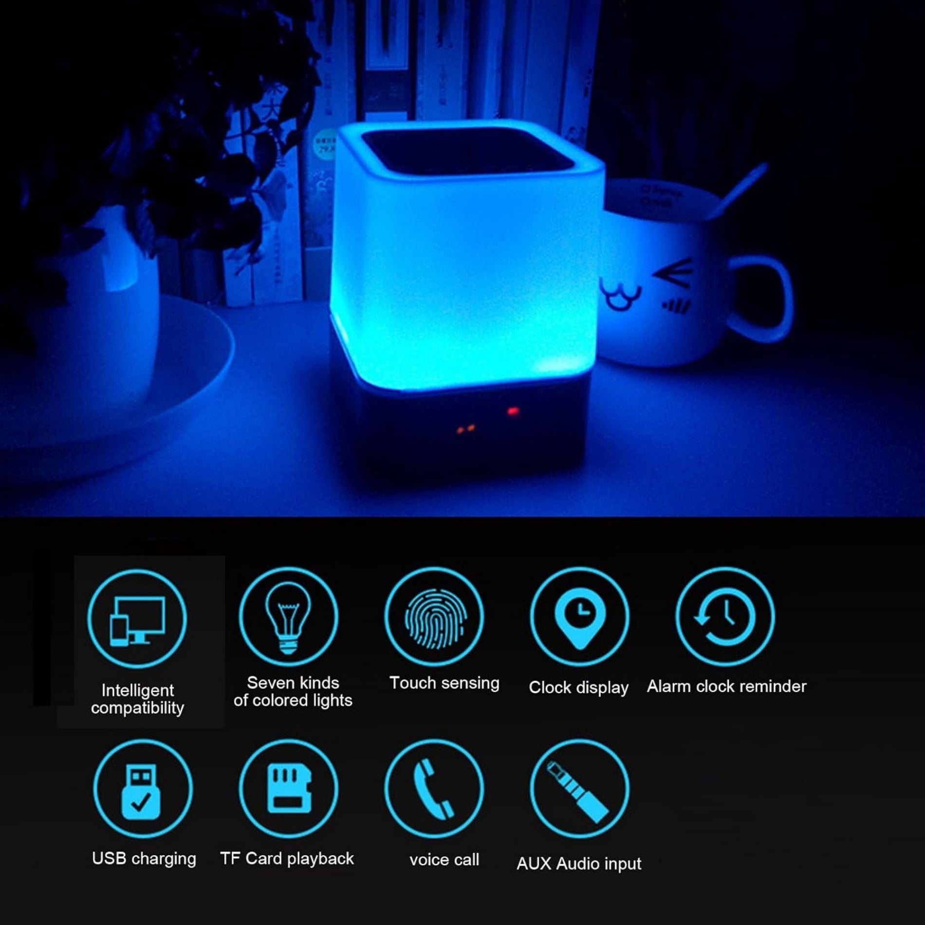 Led Color Light Portable Bluetooth Wireless Speaker