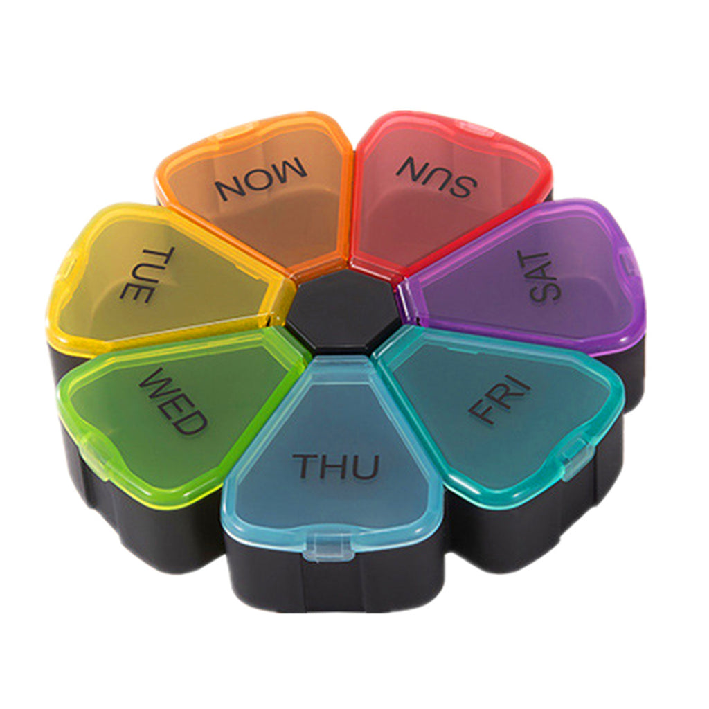 7 Grid Petal Circular Pill Storage Box Per Week