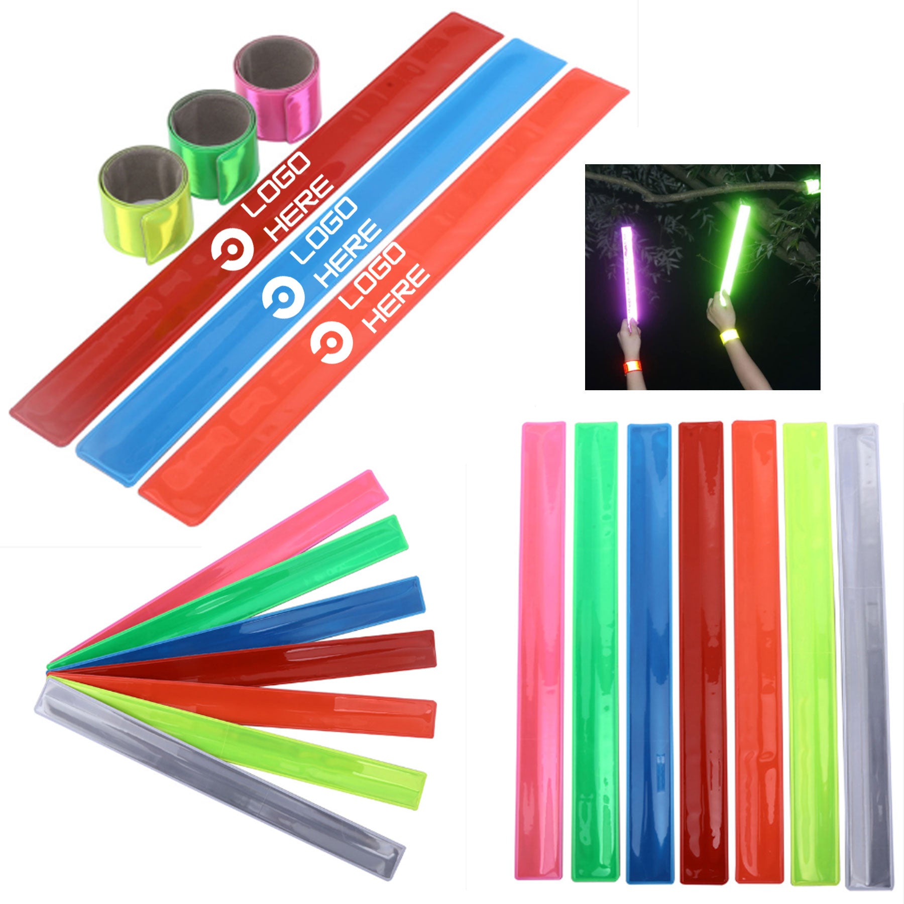 Snap Bracelets Reflective Armbands Slap Bands