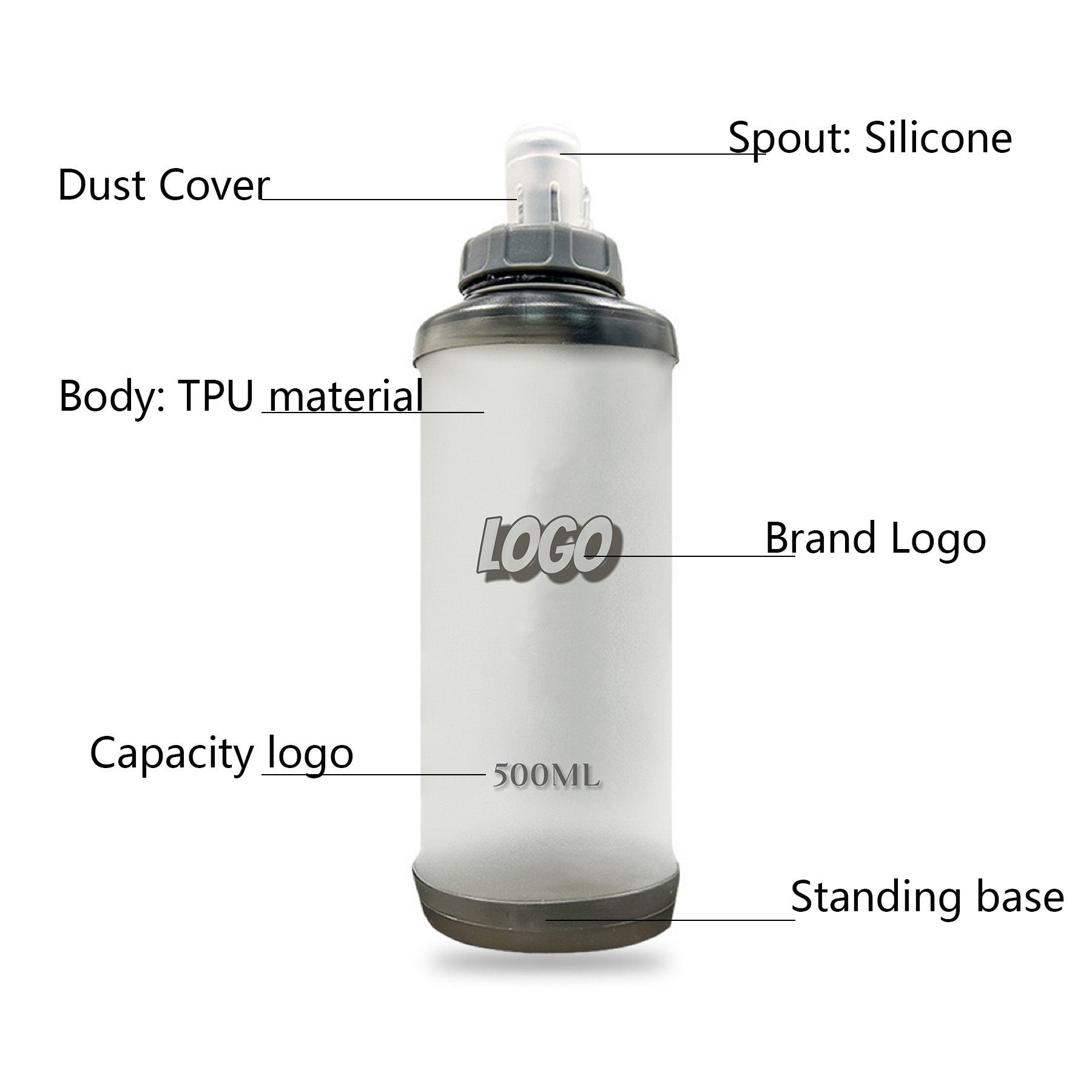 Foldable Sports Soft Water Bottle