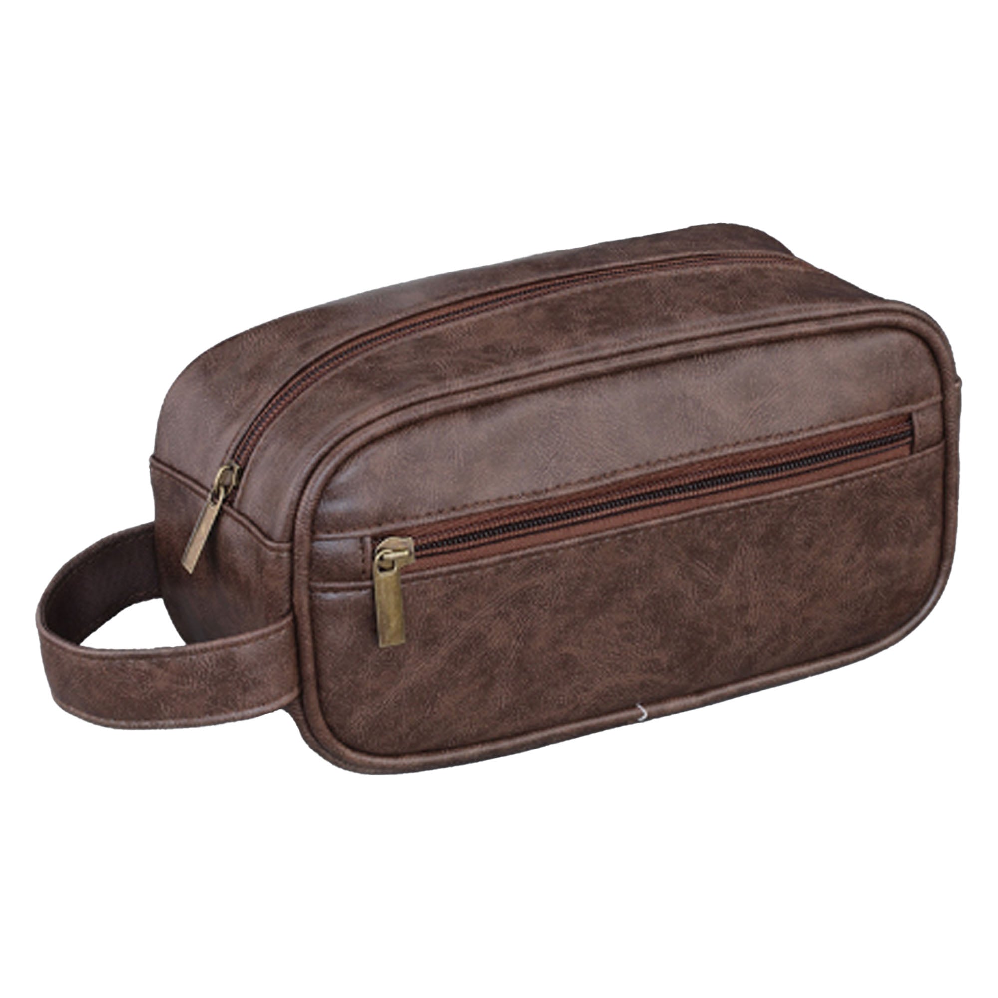 PU Leather Toiletry Bag Wash Bag with Zipper Compartment