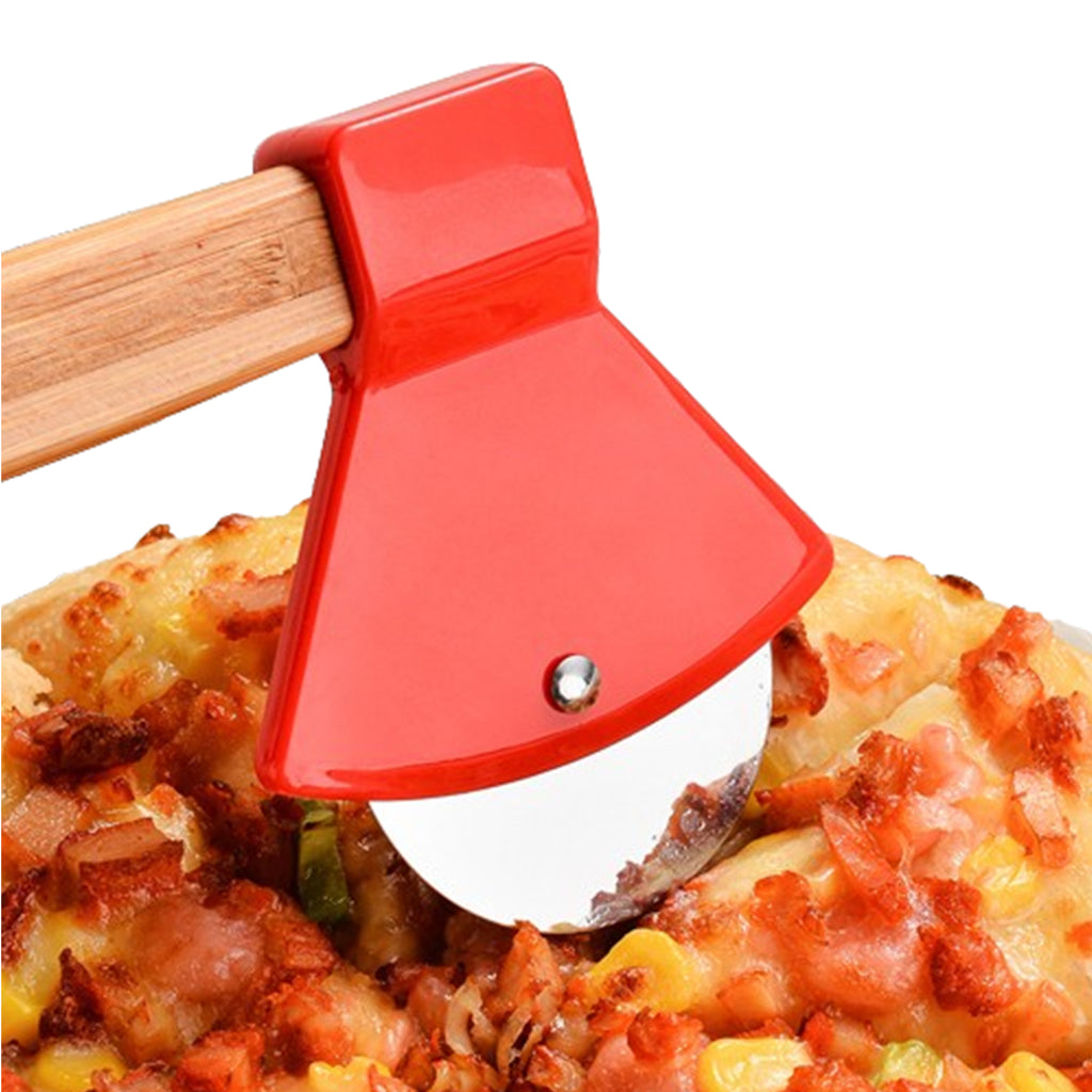 Axe Pizza Cutter With Wooden Handle