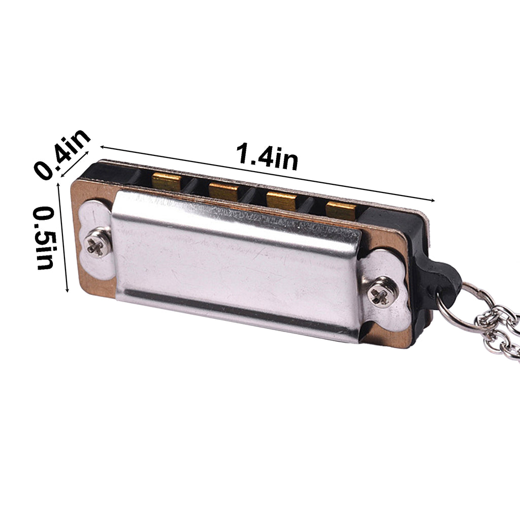 Mini Metal 4 Holes Harmonica Necklace