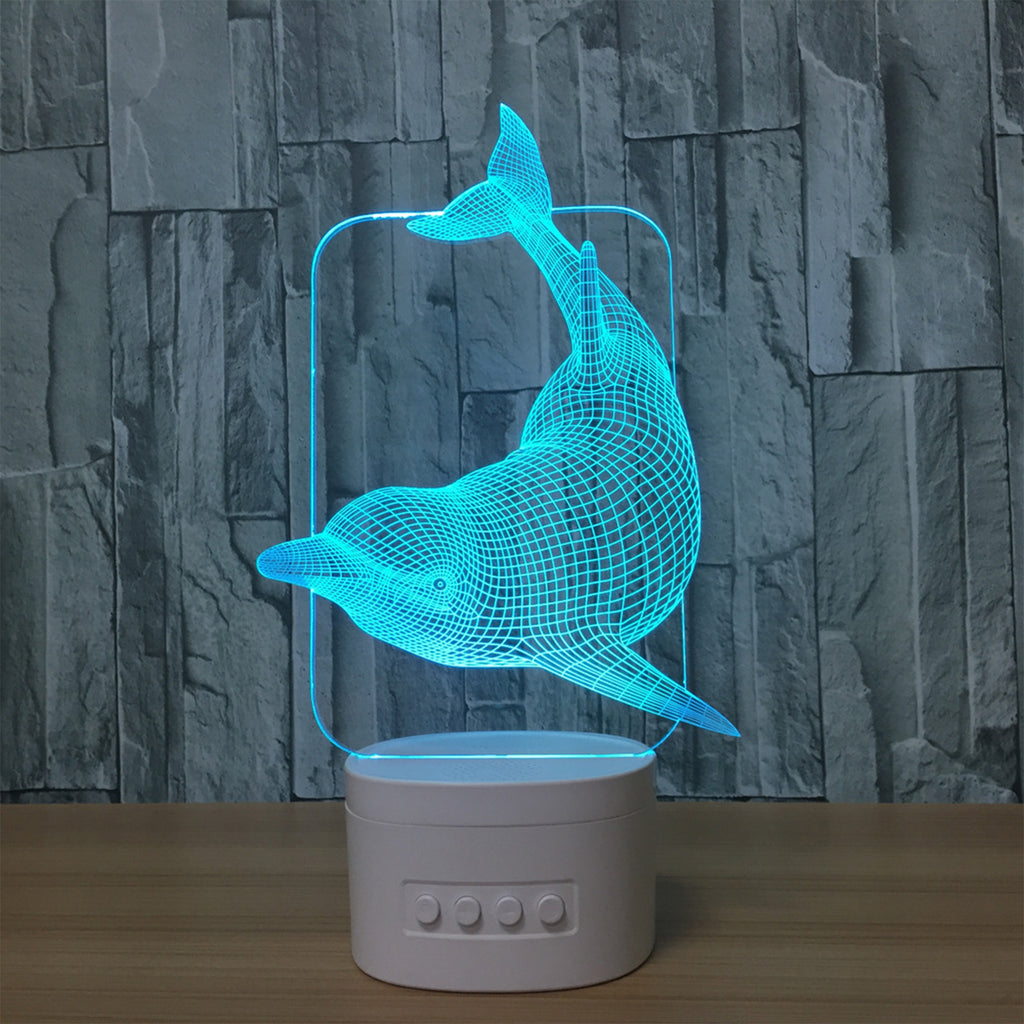 Customizable Pattern 3D Acrylic Night Light With Bluetooth Speaker