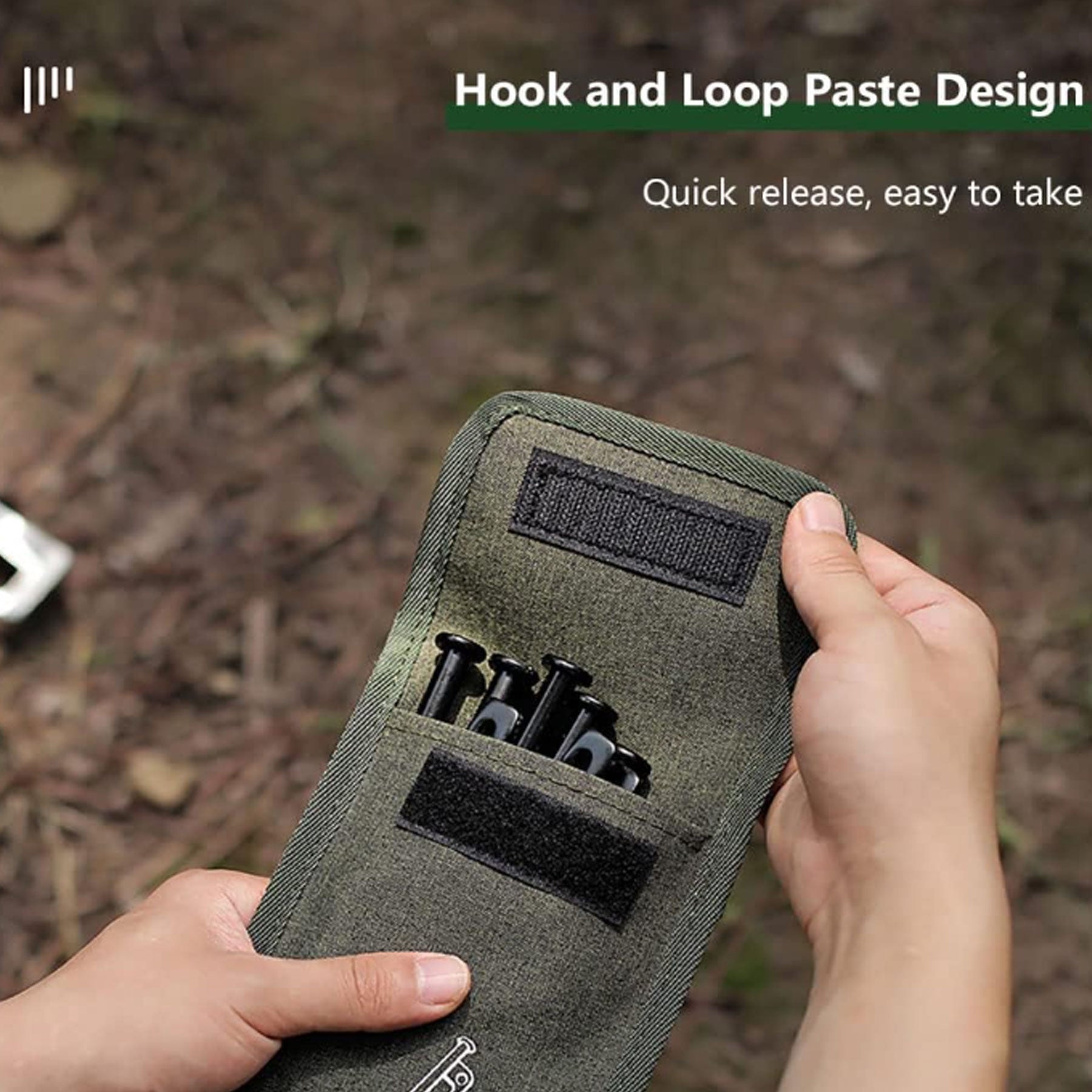 Ground Nail Storage Bag and Four Ground Nails