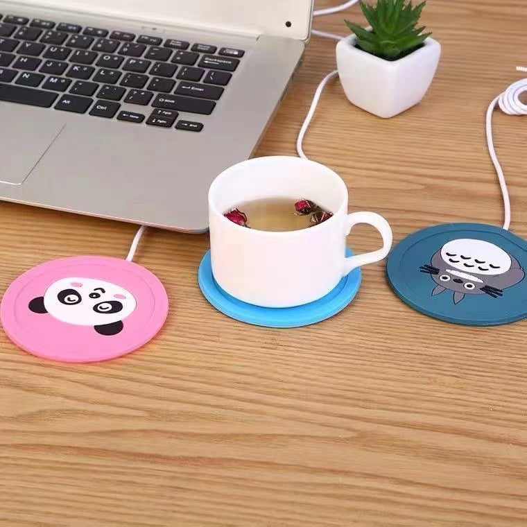 Hot Wholesale Cute Cartoon USB Heating Mat Mug Coffee Warmer Keep Temperature Silicone Pad Safely
