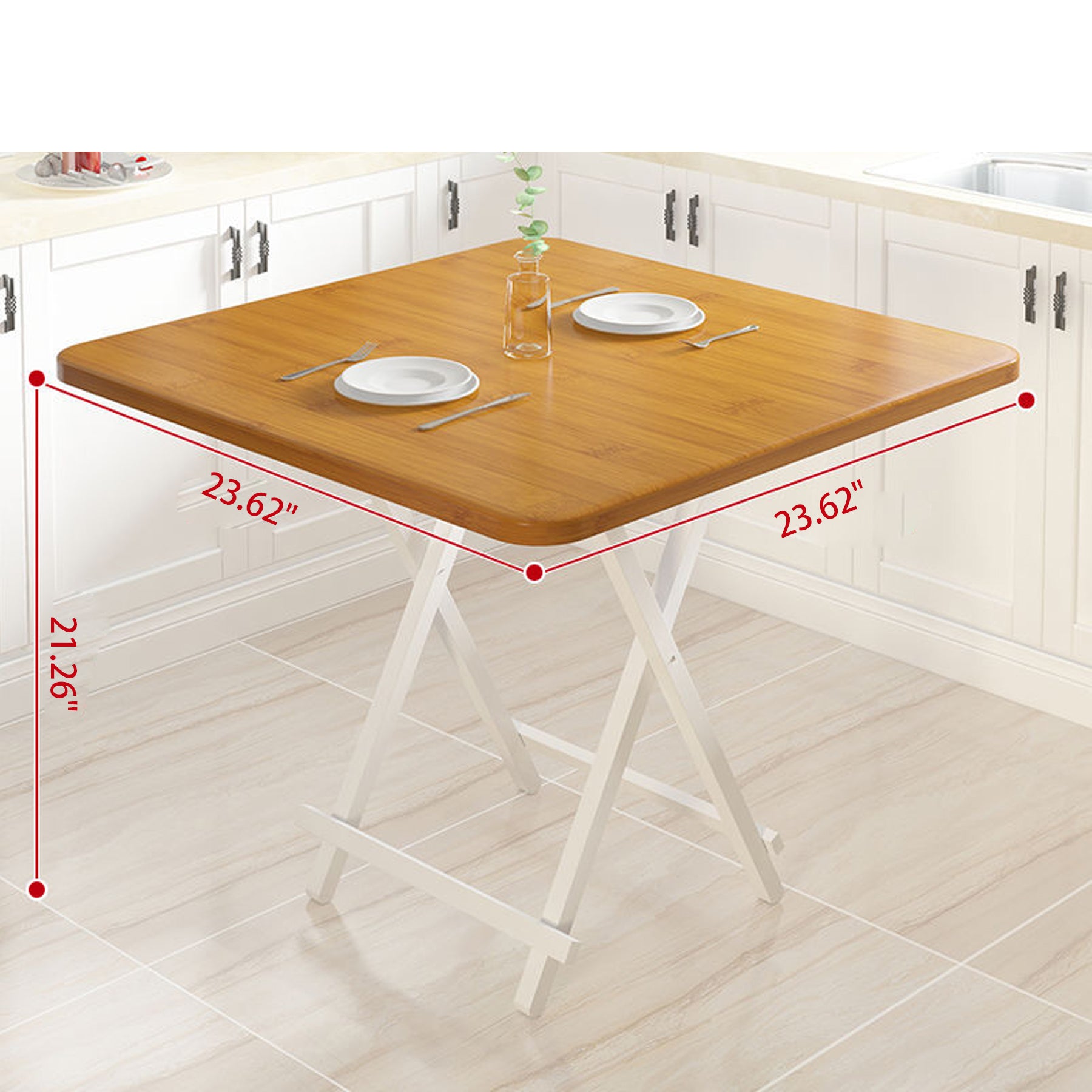 Wood Grain Folding Square Table