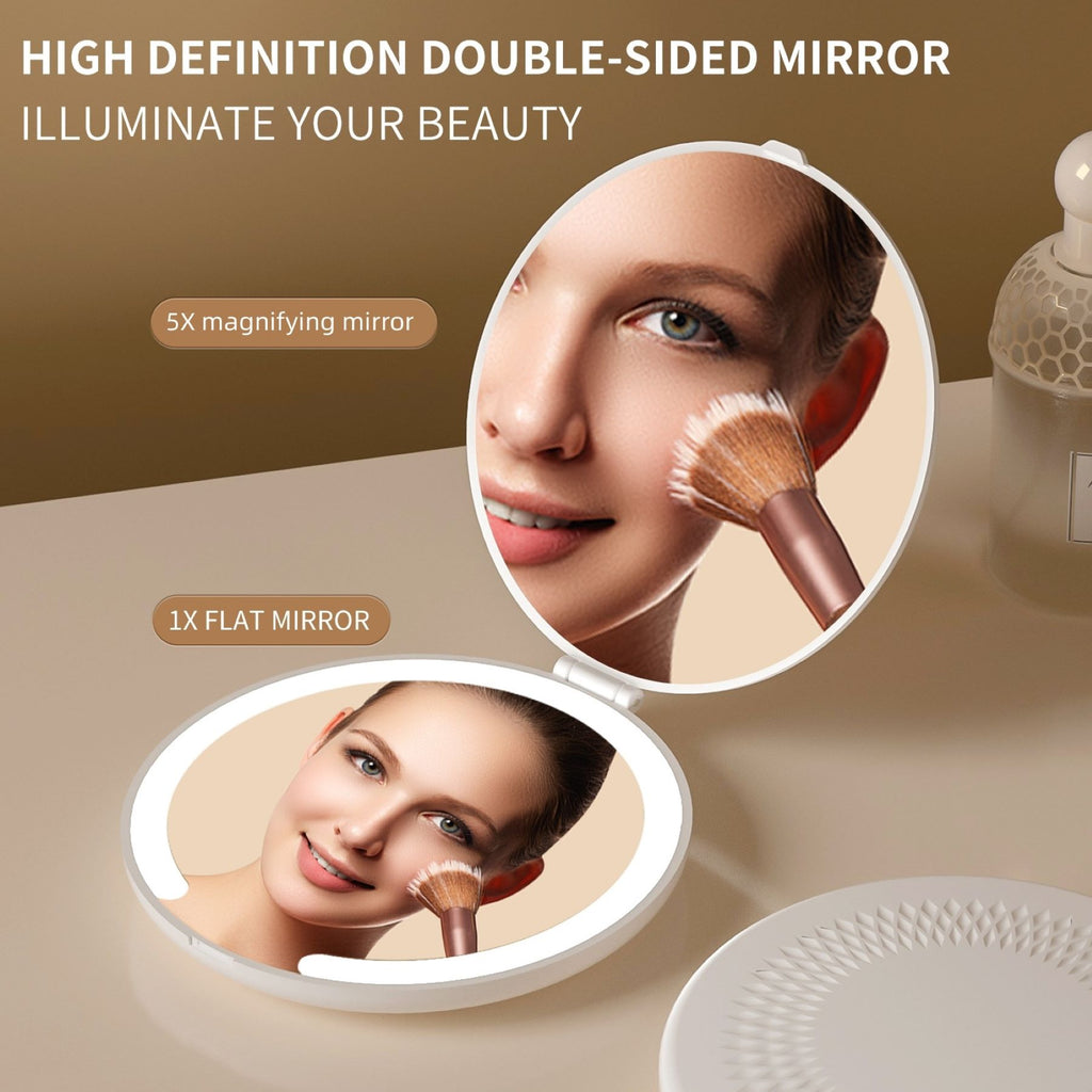 Portable Folding LED Makeup Mirror