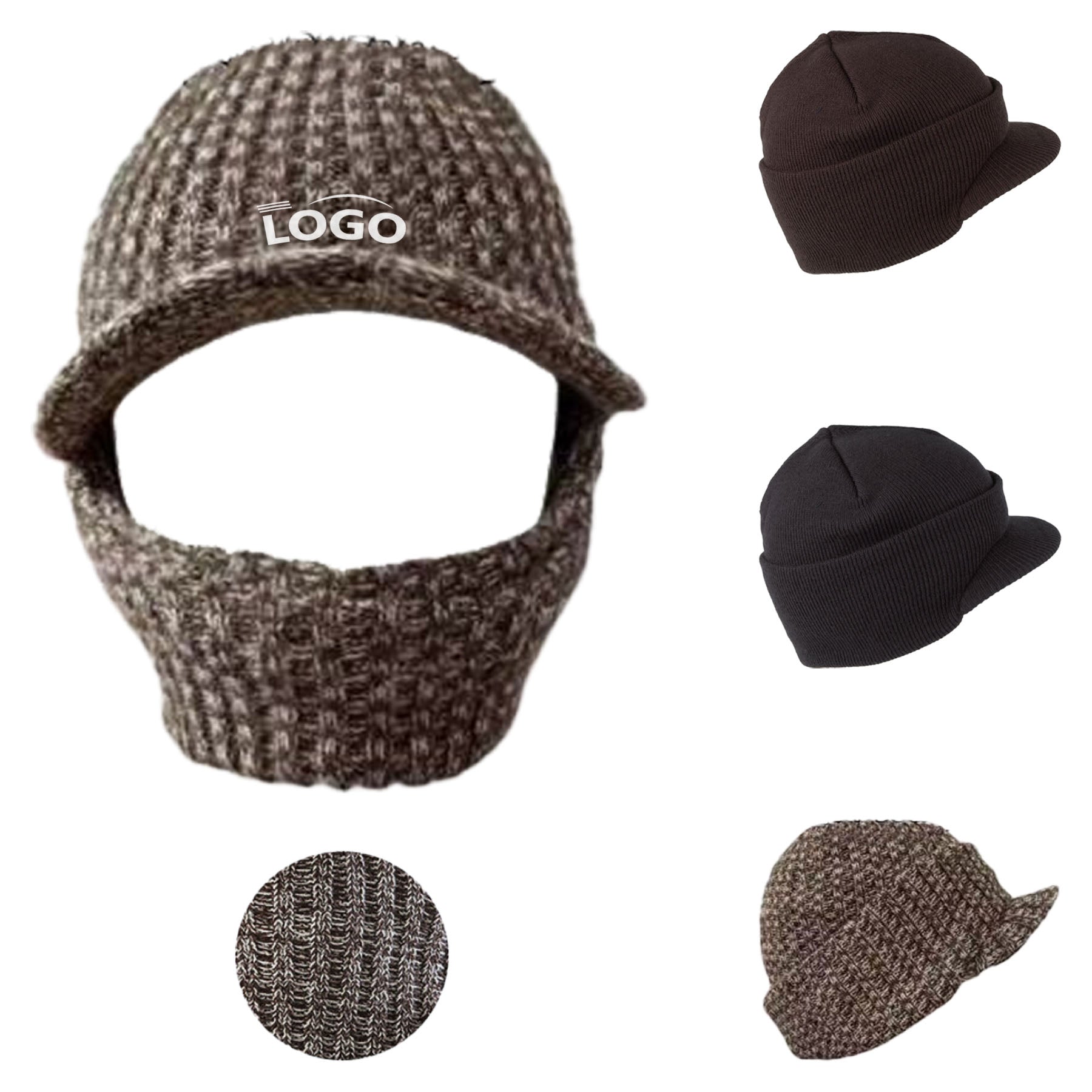 Customizable Knit Ear-Warmer Baseball Cap