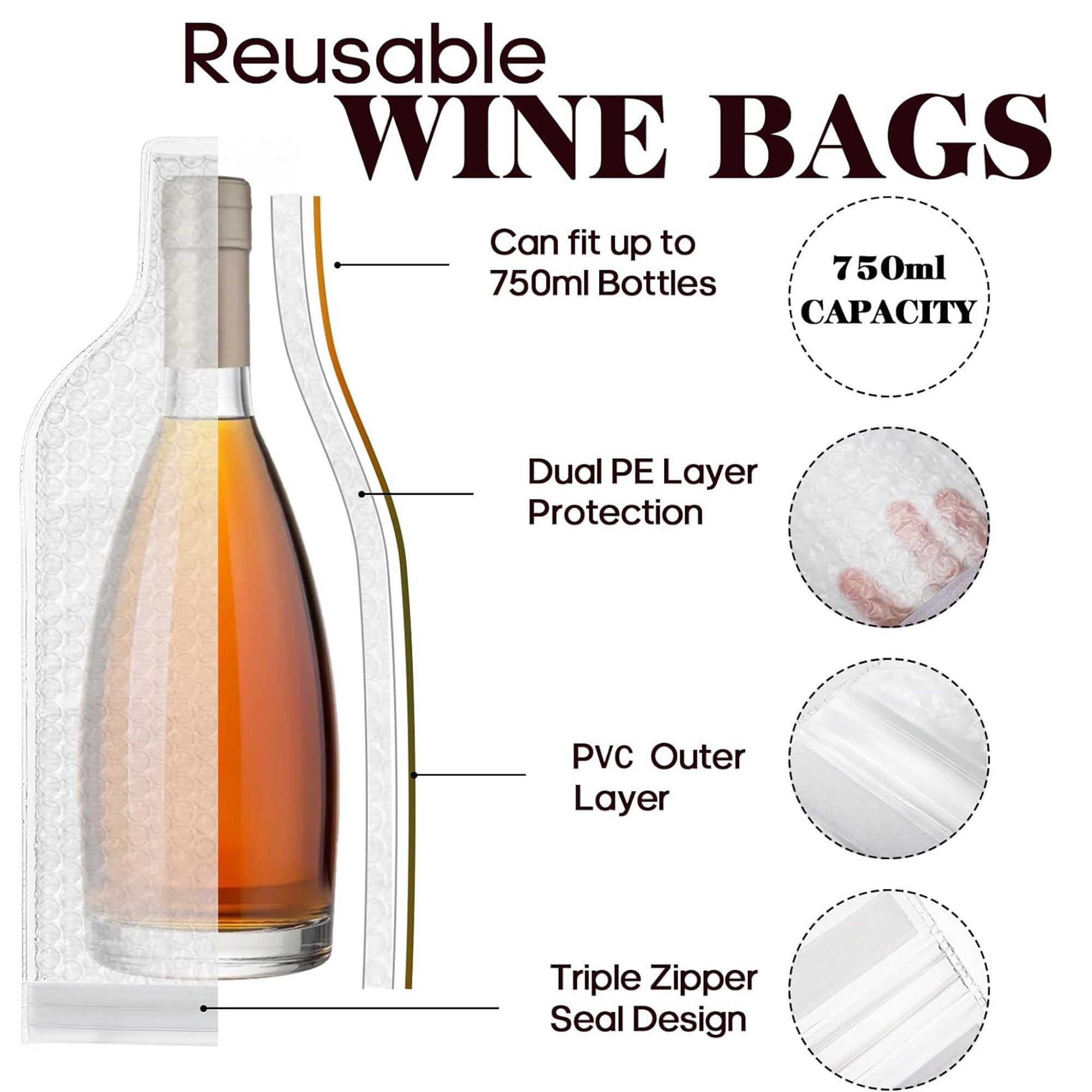 Bottle Shield Wine Protector Travel Bag