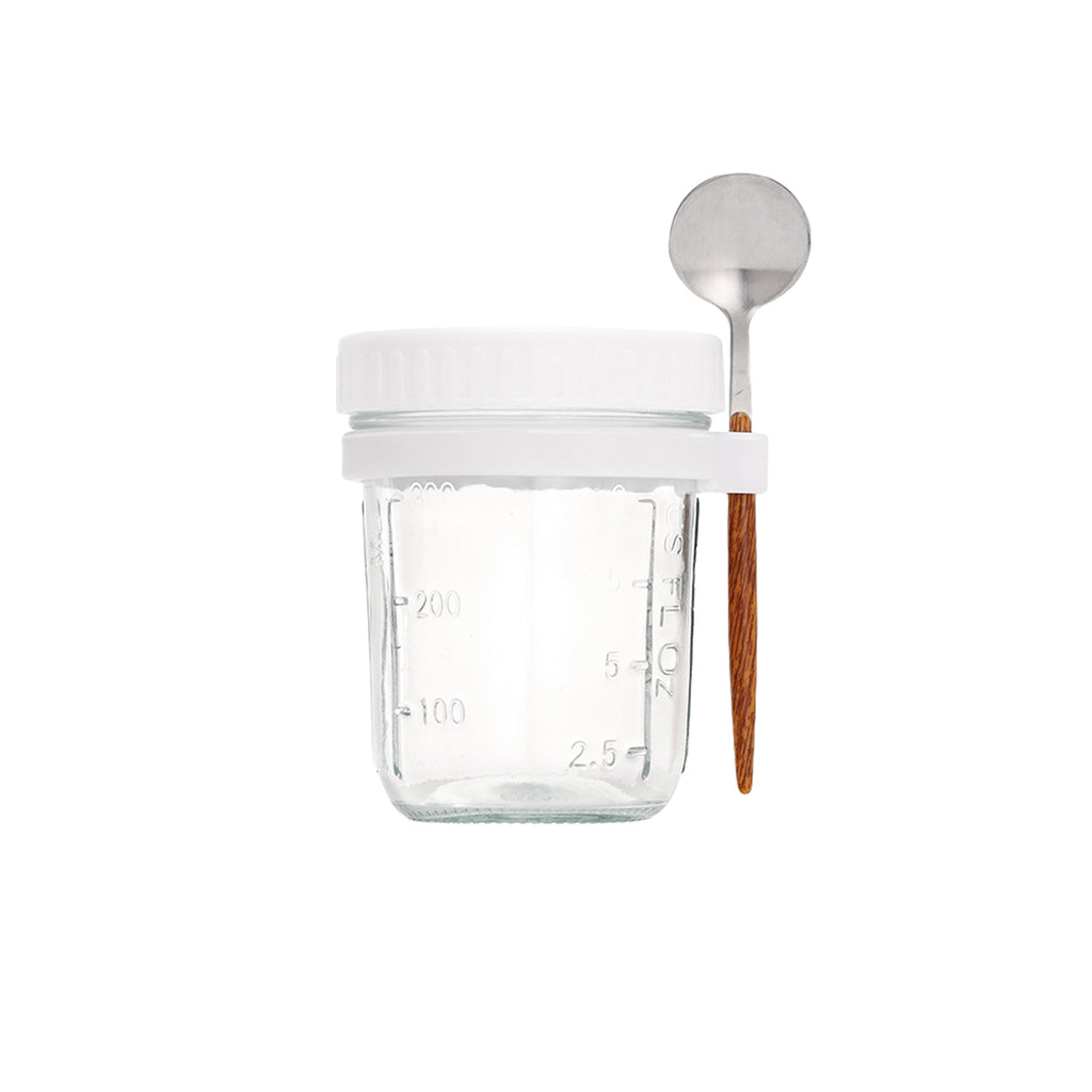 Clear Glass Jar with Hanging Wooden Spoon