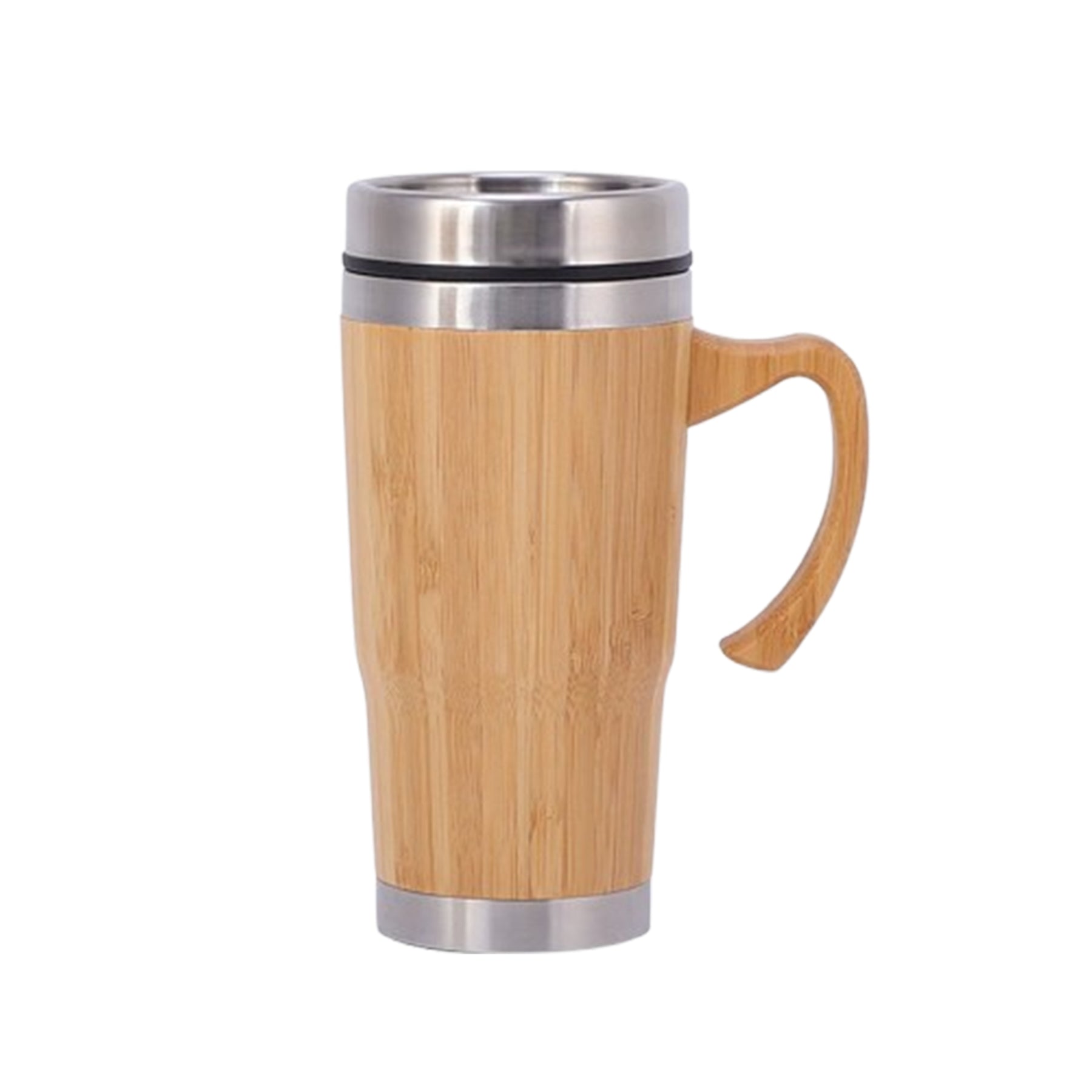15 Oz Bamboo Coffee Tumbler With Handle